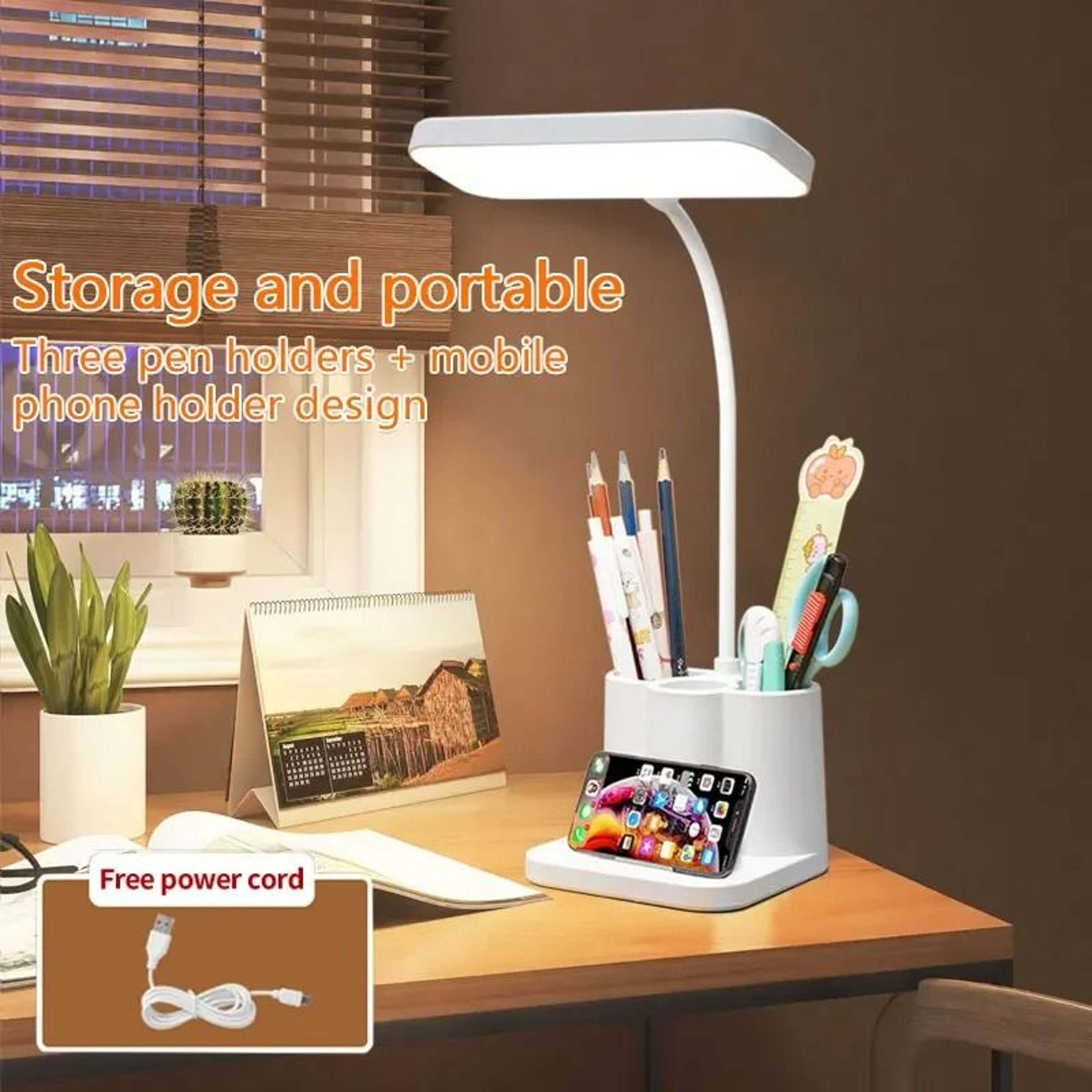 Rechargeable Eye Protection LED Desk Lamp Long Life Battery Stepless Dimming Touch Bedside Study Li 0