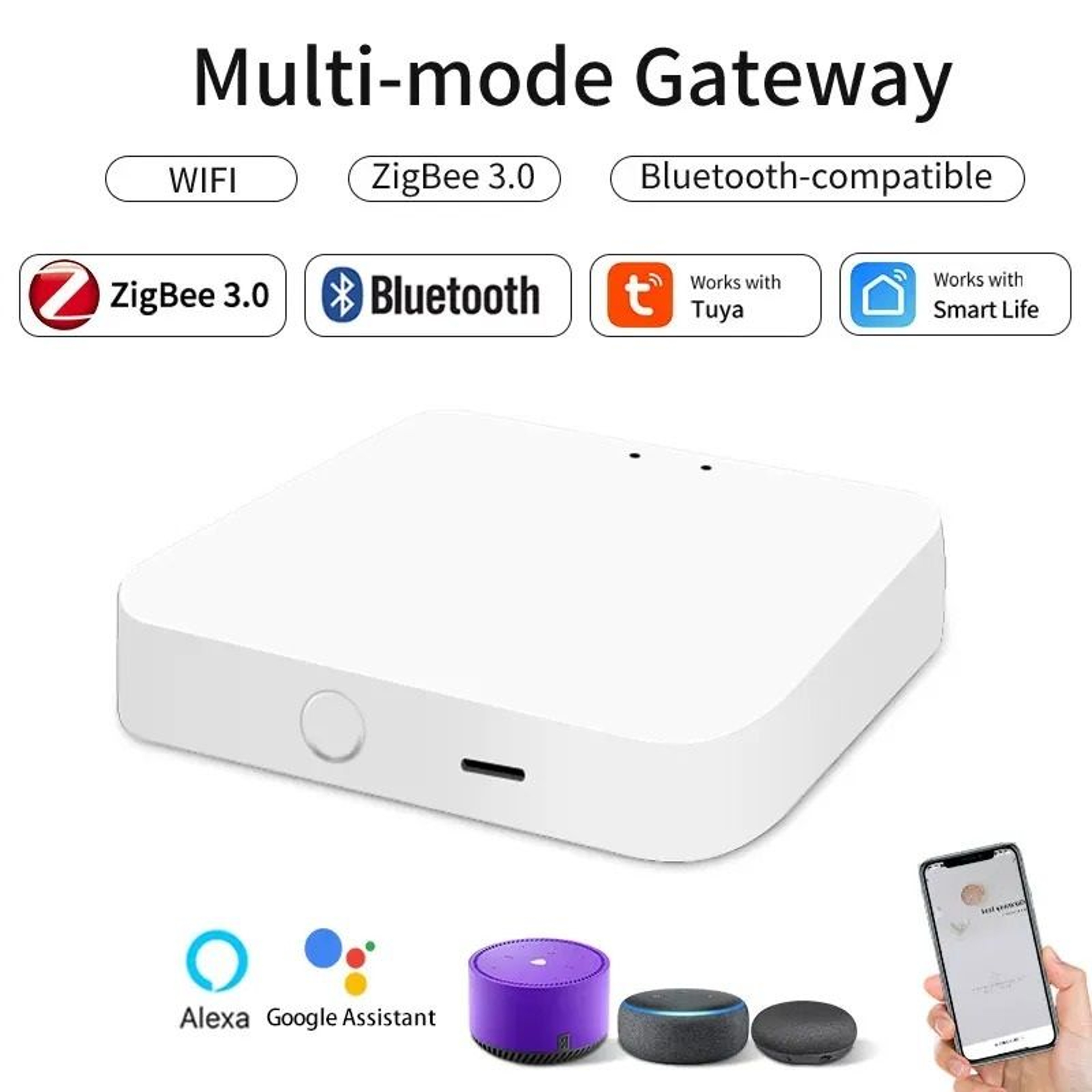 Multi Mode ZigBee Bluetooth Gateway Hub Wireless Smart Home Controller Bridge Voice Control Automat 0