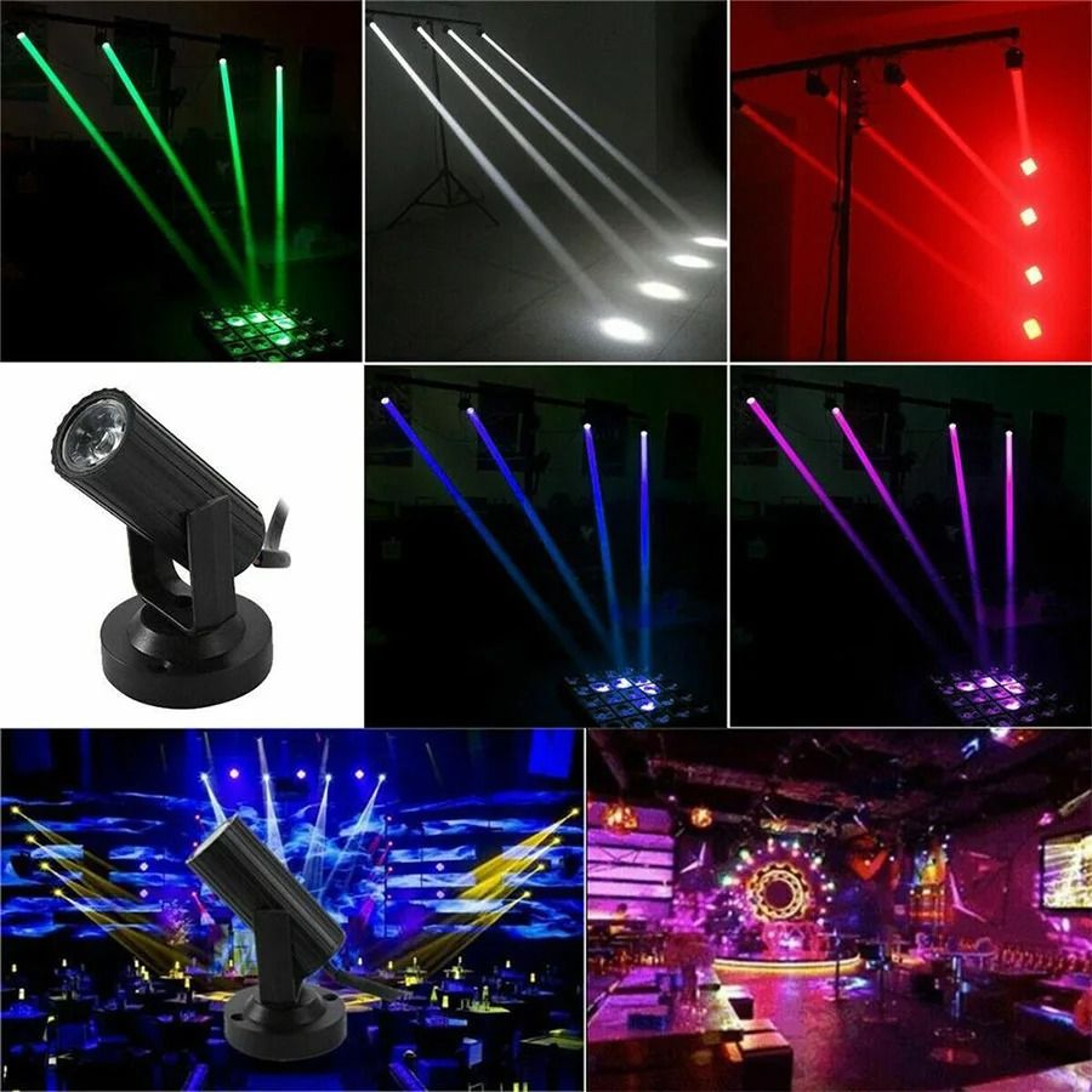 Compact 1W LED Pinspot Beam Light Mini RGB Stage Dance Floor Spotlight 5