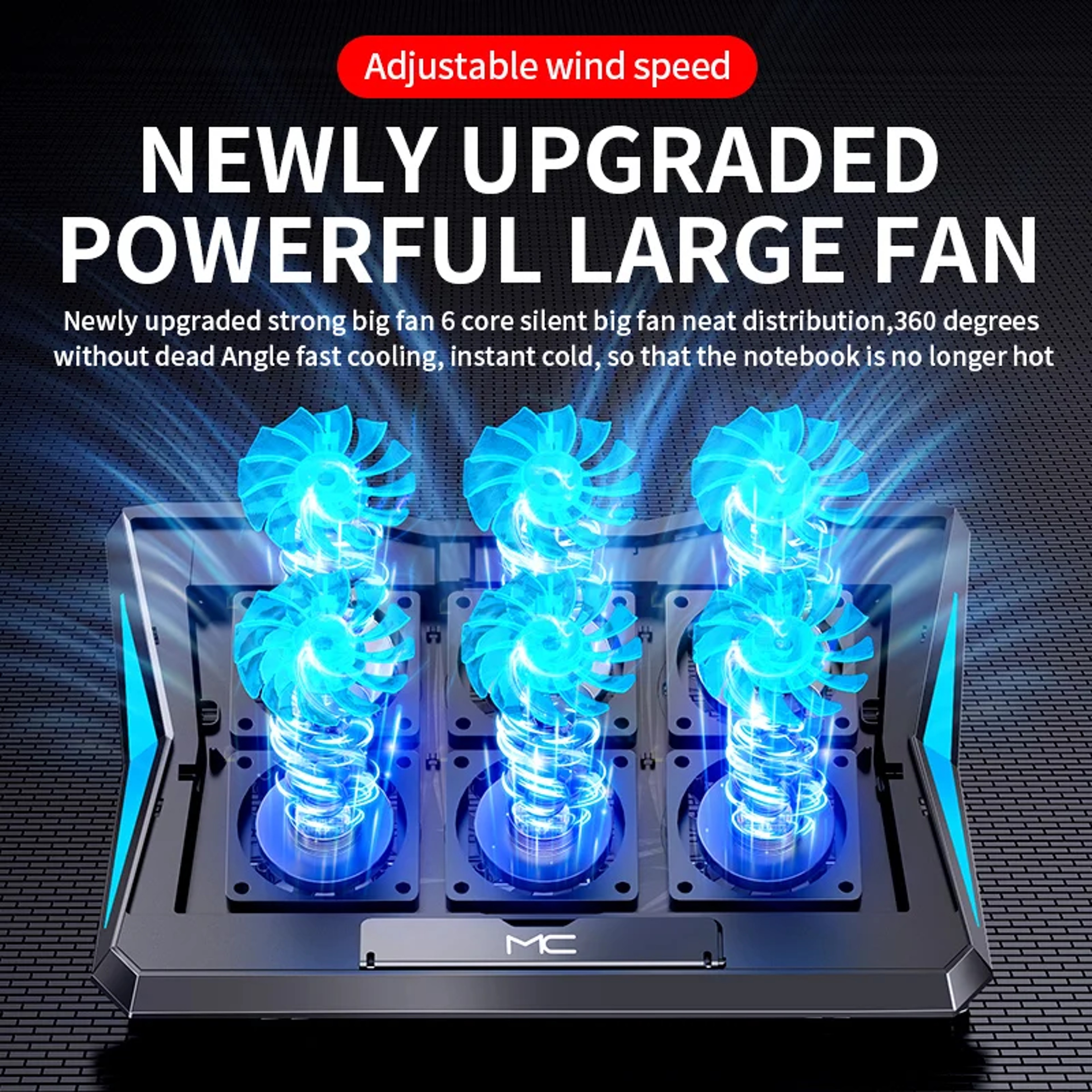 Six Fan Laptop Cooling Pad Adjustable Gaming Laptop Cooler Stand For Laptops 1