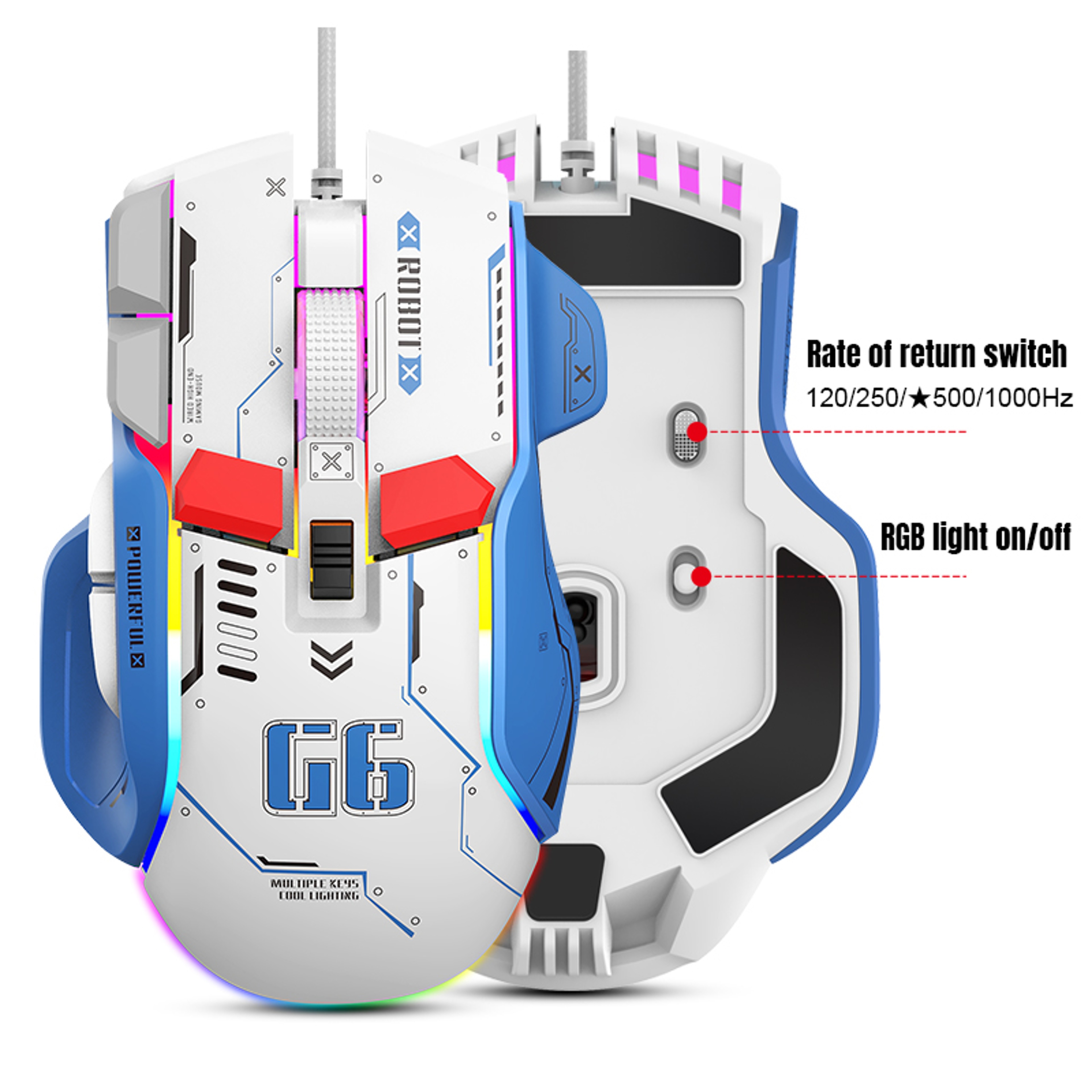 Wired Gaming Mouse With RGB And Programmable Buttons 5