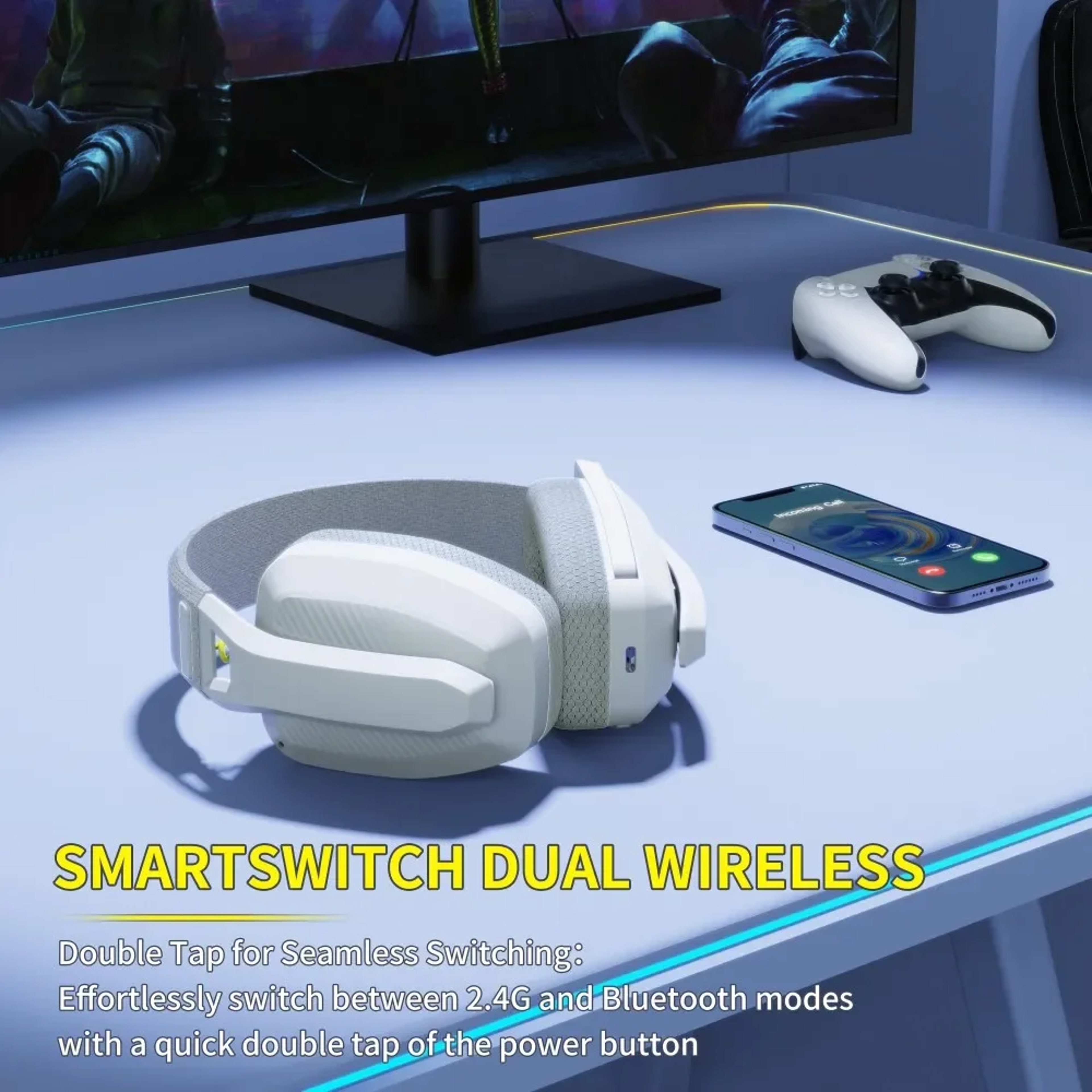 Bluetooth Wireless Gaming Headset With Mic For PC And Mac 7