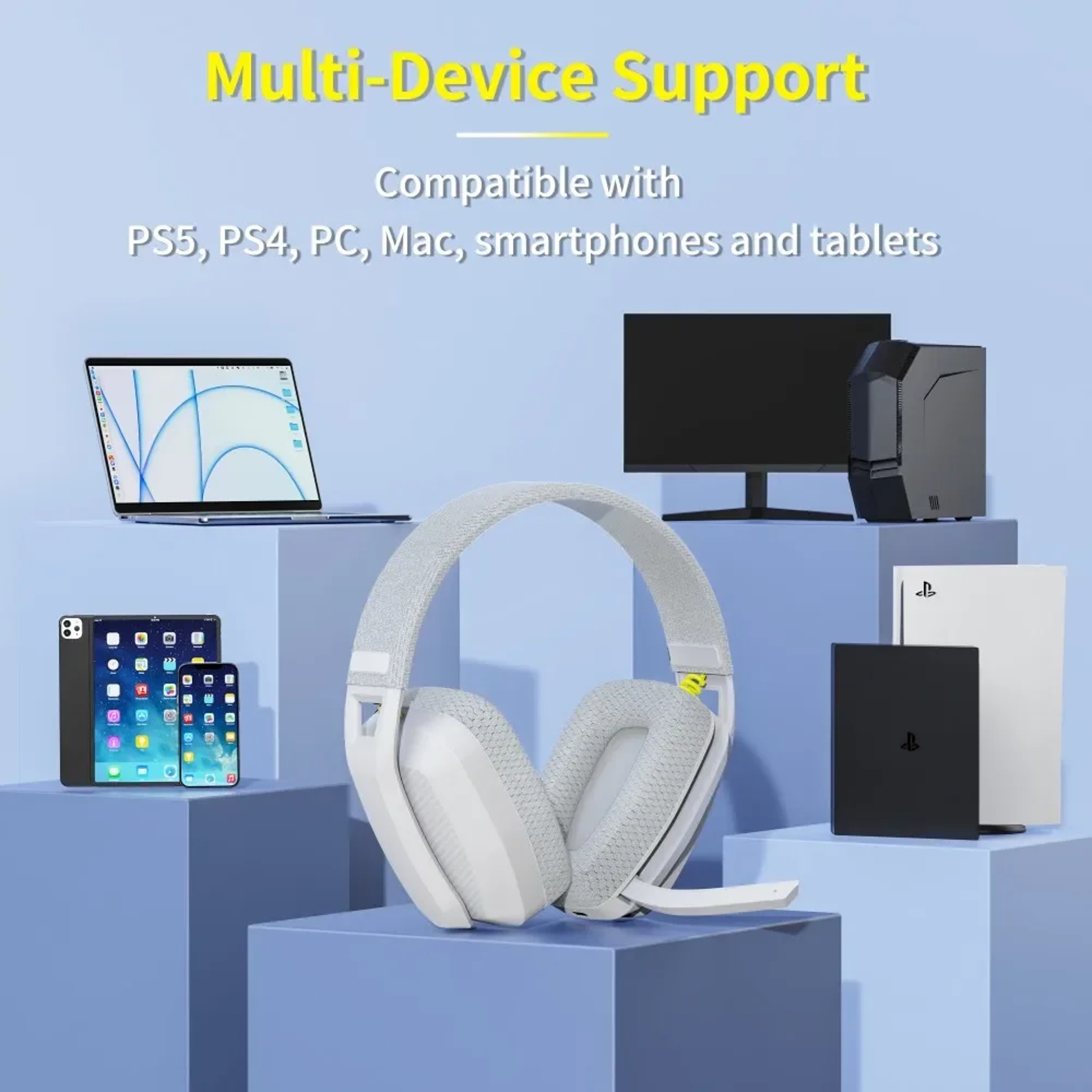 Bluetooth Wireless Gaming Headset With Mic For PC And Mac 8
