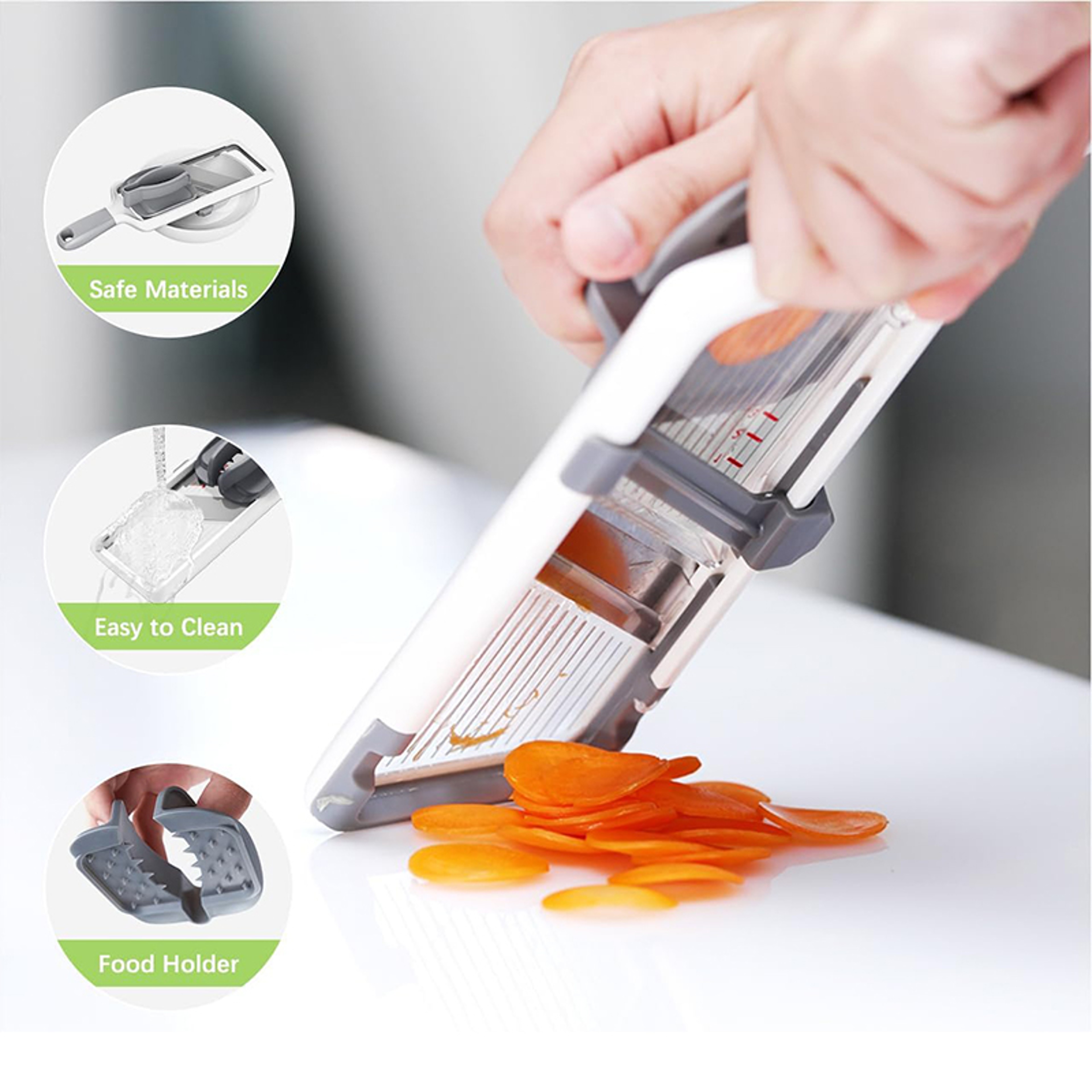 Adjustable Handheld Mandoline Slicer Vegetable Slicer And Cheese Grater 2