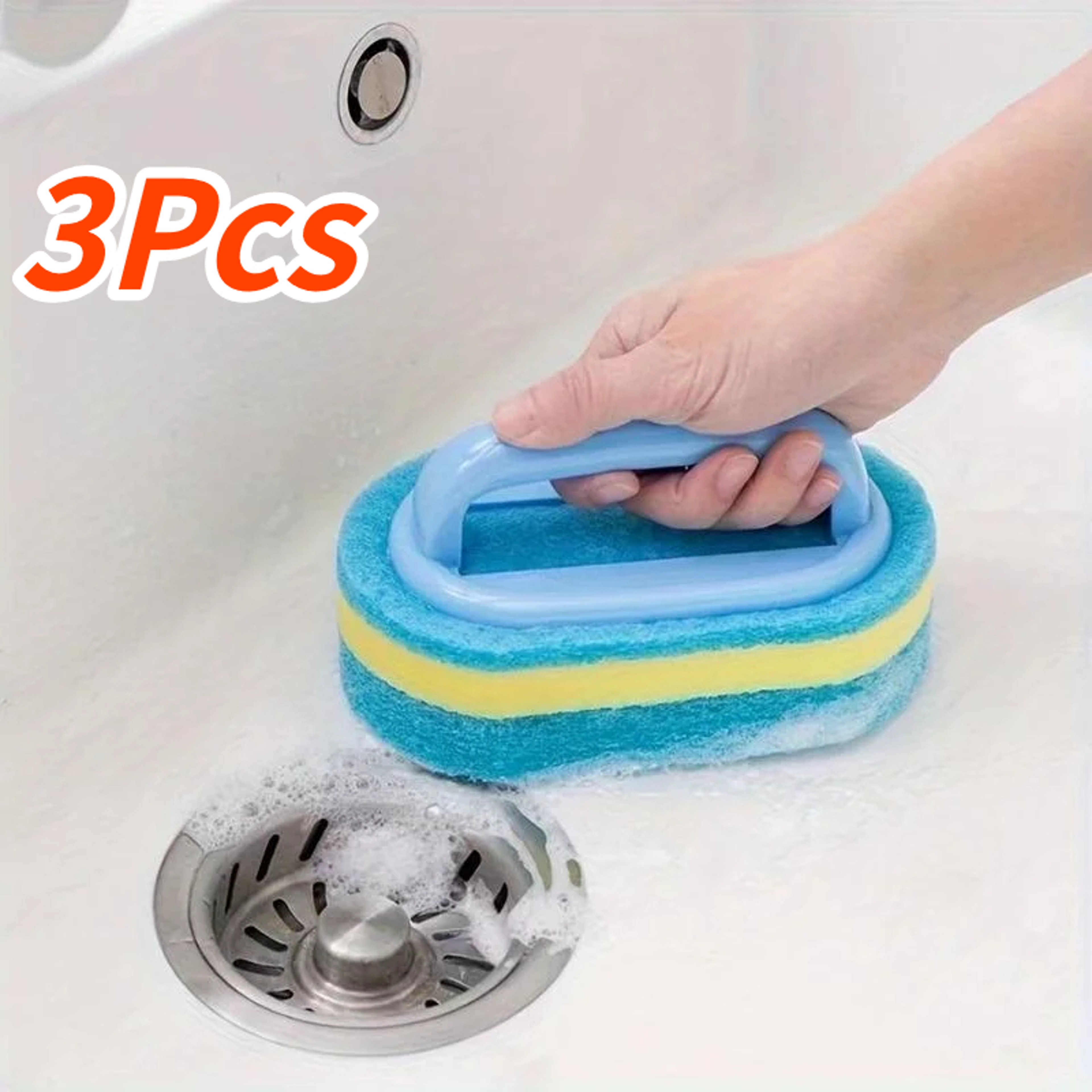 Easy Grip Sponge Cleaning Brush For Bathtub Tile Kitchen And Bathroom 6