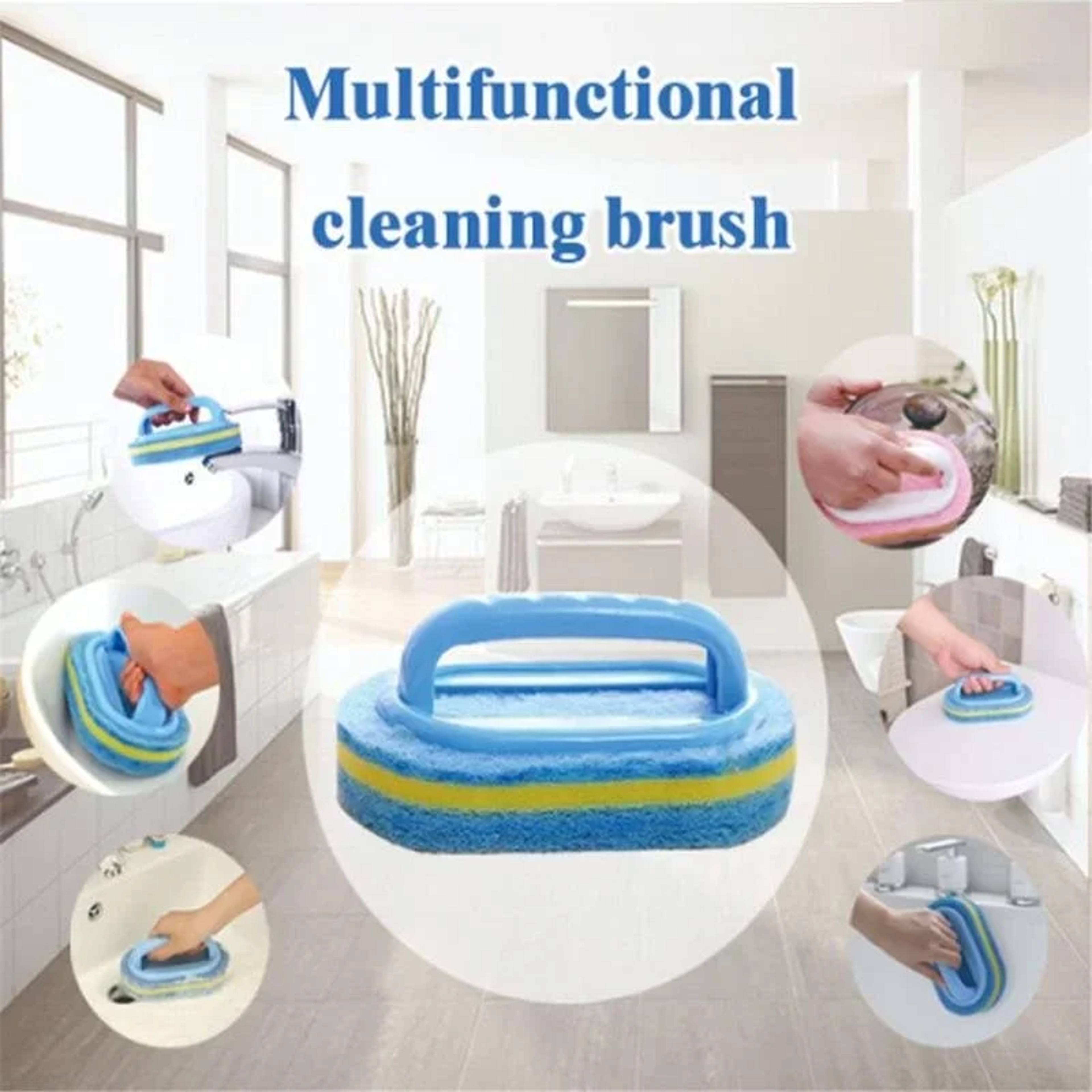 Easy Grip Sponge Cleaning Brush For Bathtub Tile Kitchen And Bathroom 3