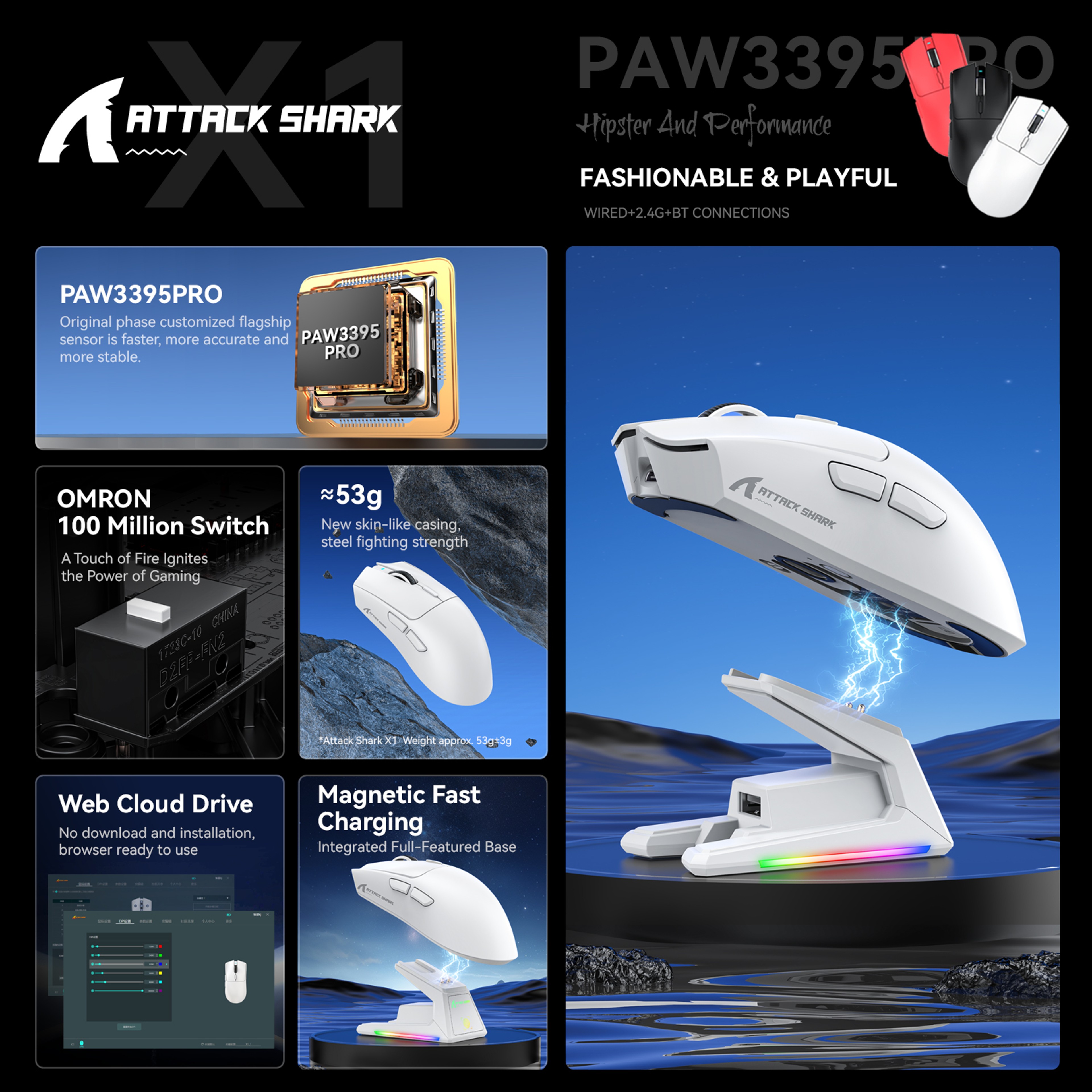 Wireless Gaming Mouse With RGB Charging Dock 3