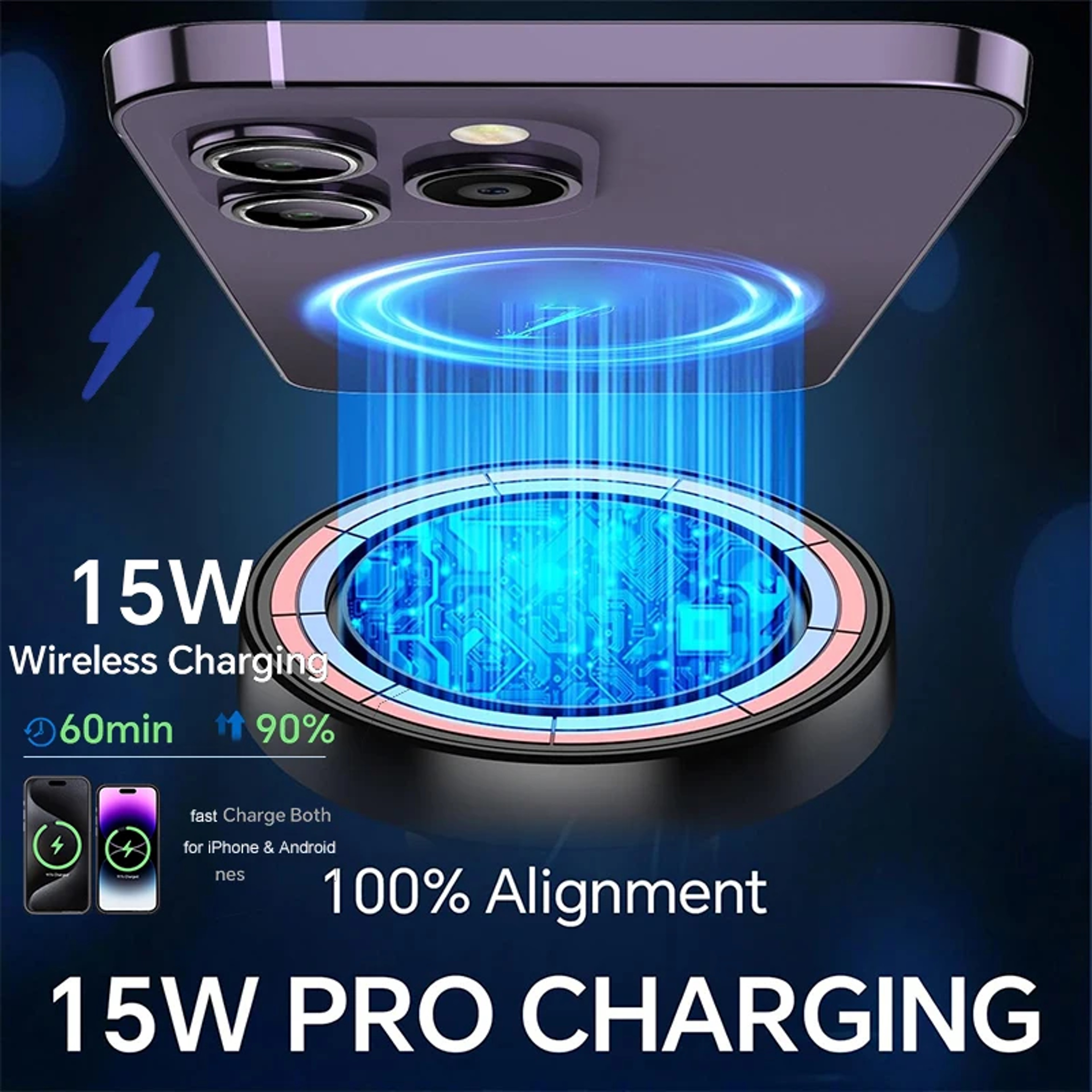 Magnetic Wireless Car Charger And Dashboard Phone Mount 1