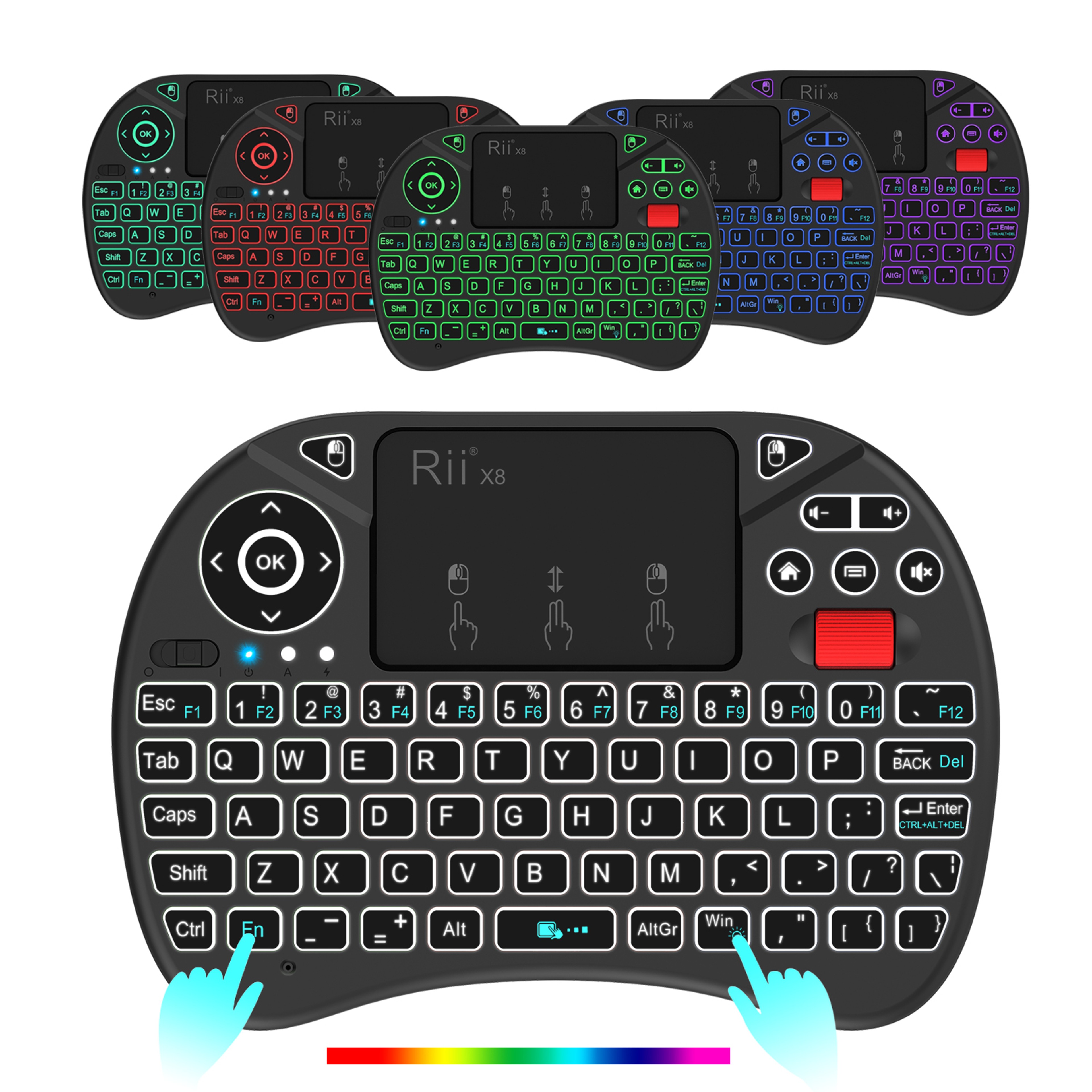 Mini Wireless Keyboard With Touchpad And RGB Backlight 4