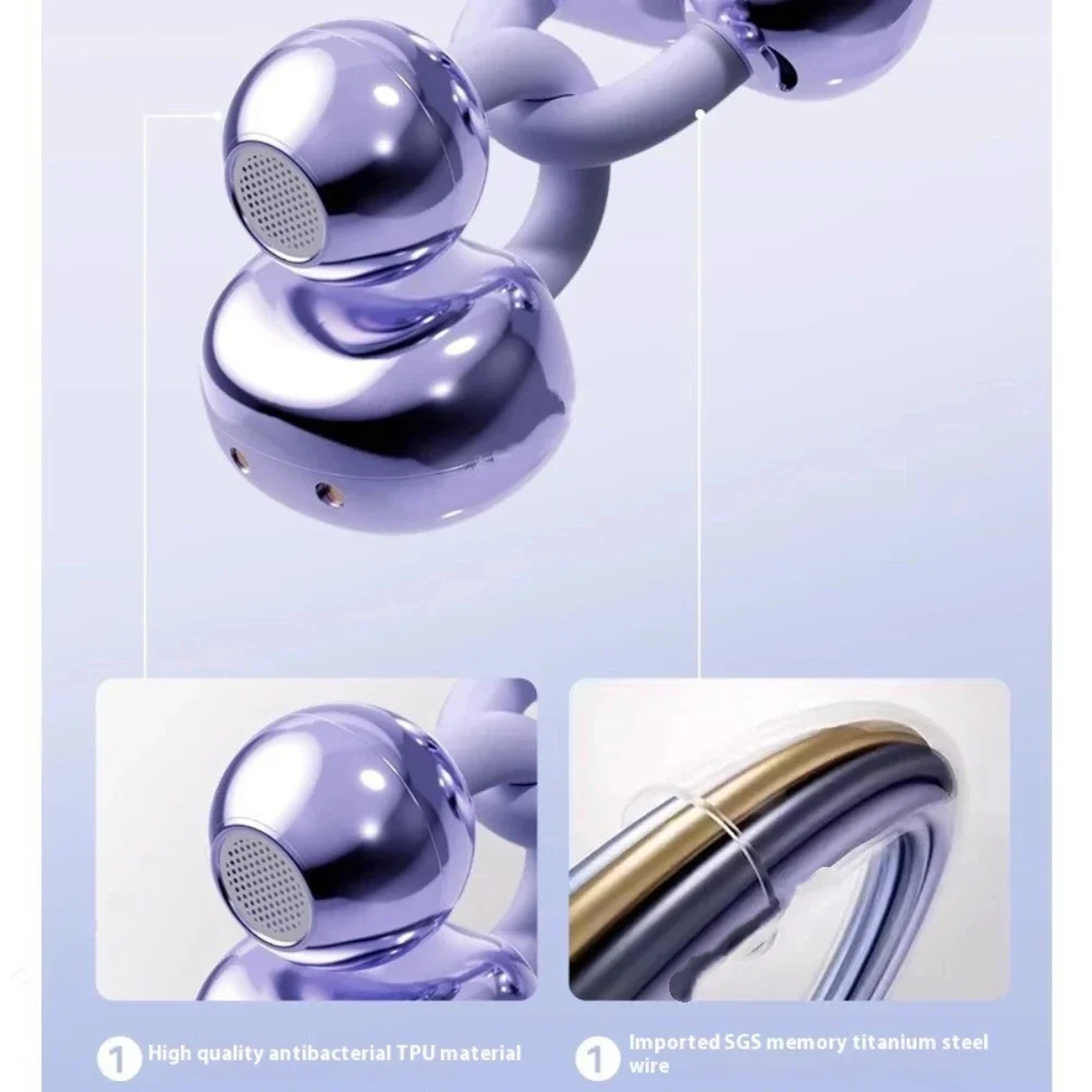 Wireless Bluetooth Clip On Earbuds With LED Display For Sports And Music 4