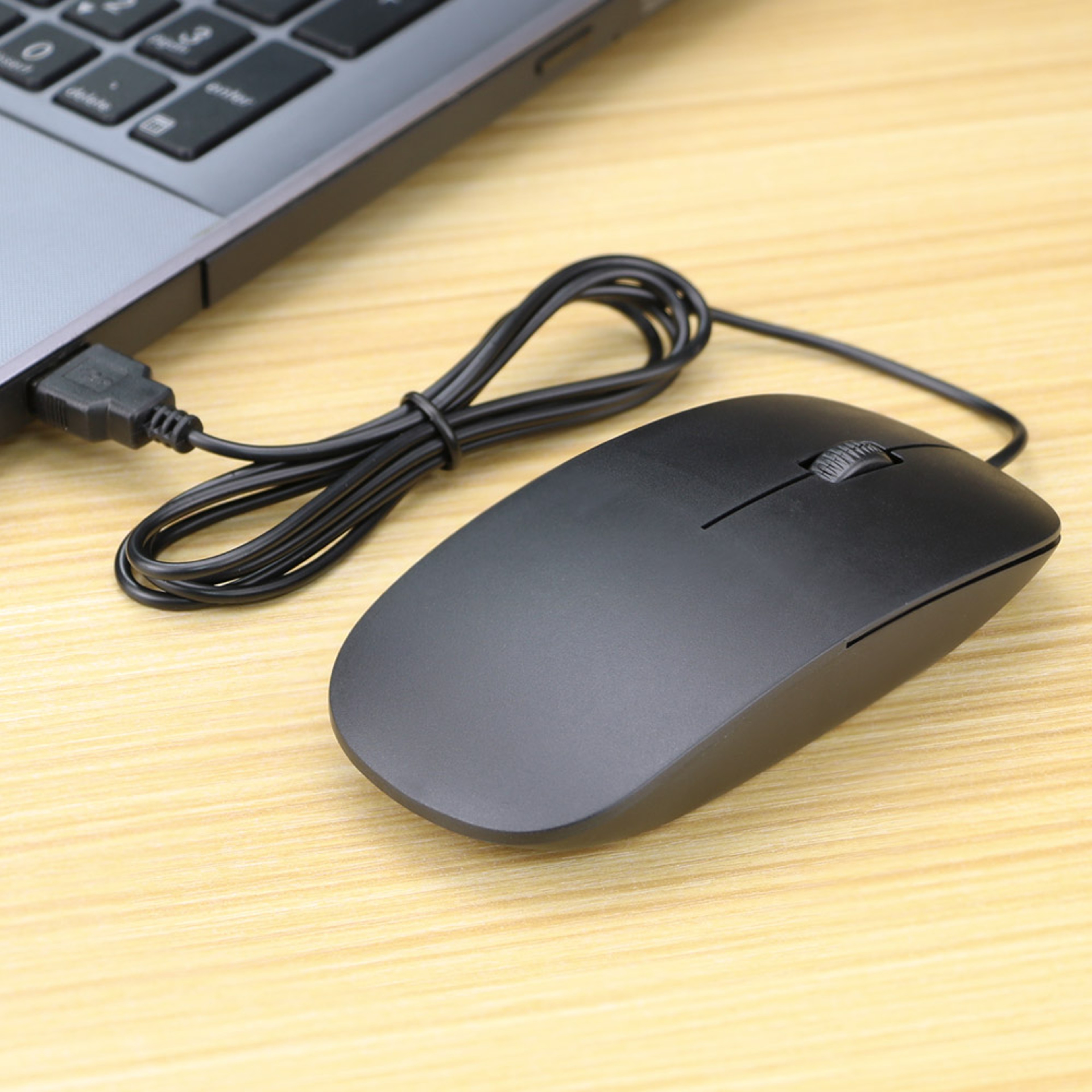 Ultra Thin USB Wired Optical Mouse Ergonomic Slim Computer Mouse For Laptop Office 4