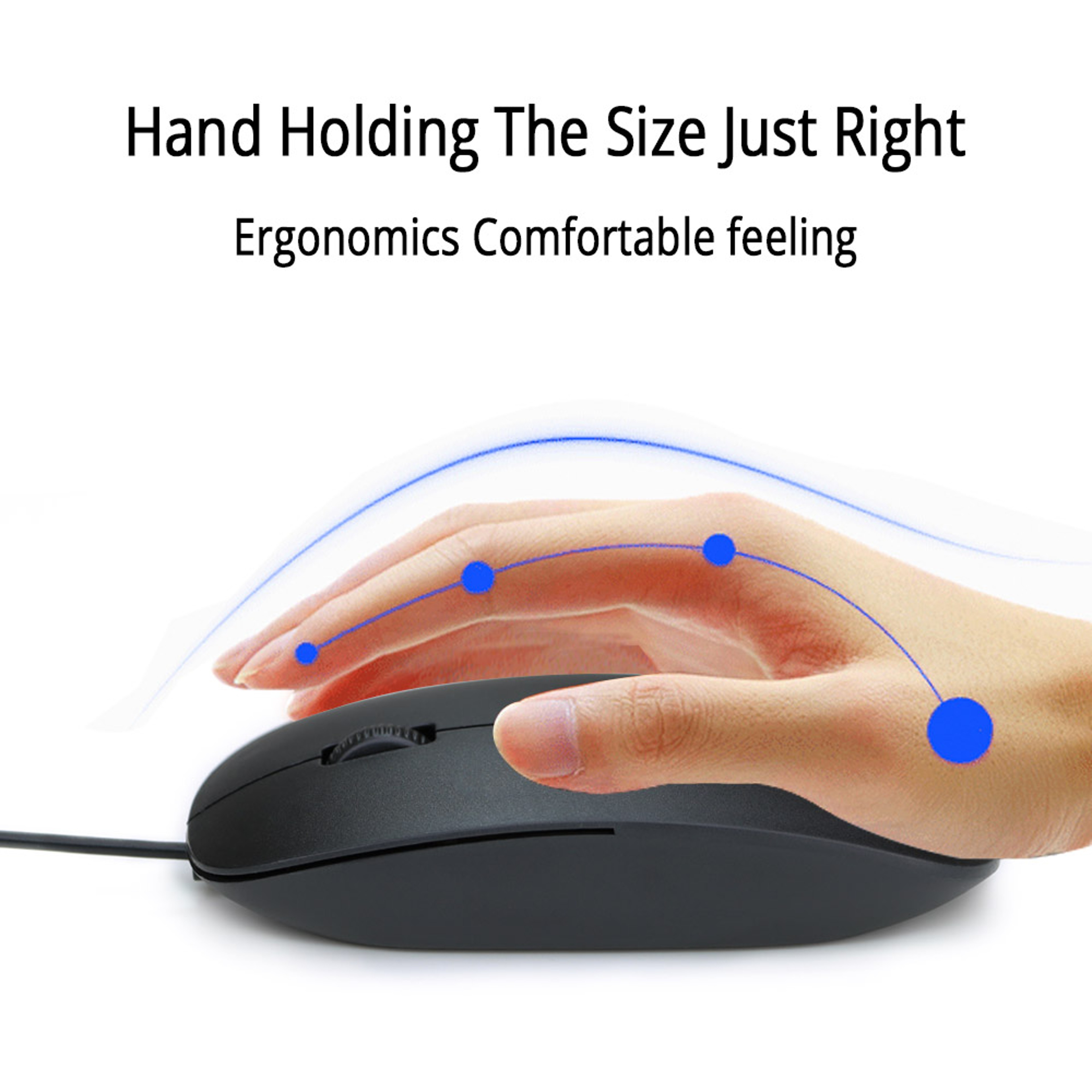 Ultra Thin USB Wired Optical Mouse Ergonomic Slim Computer Mouse For Laptop Office 6