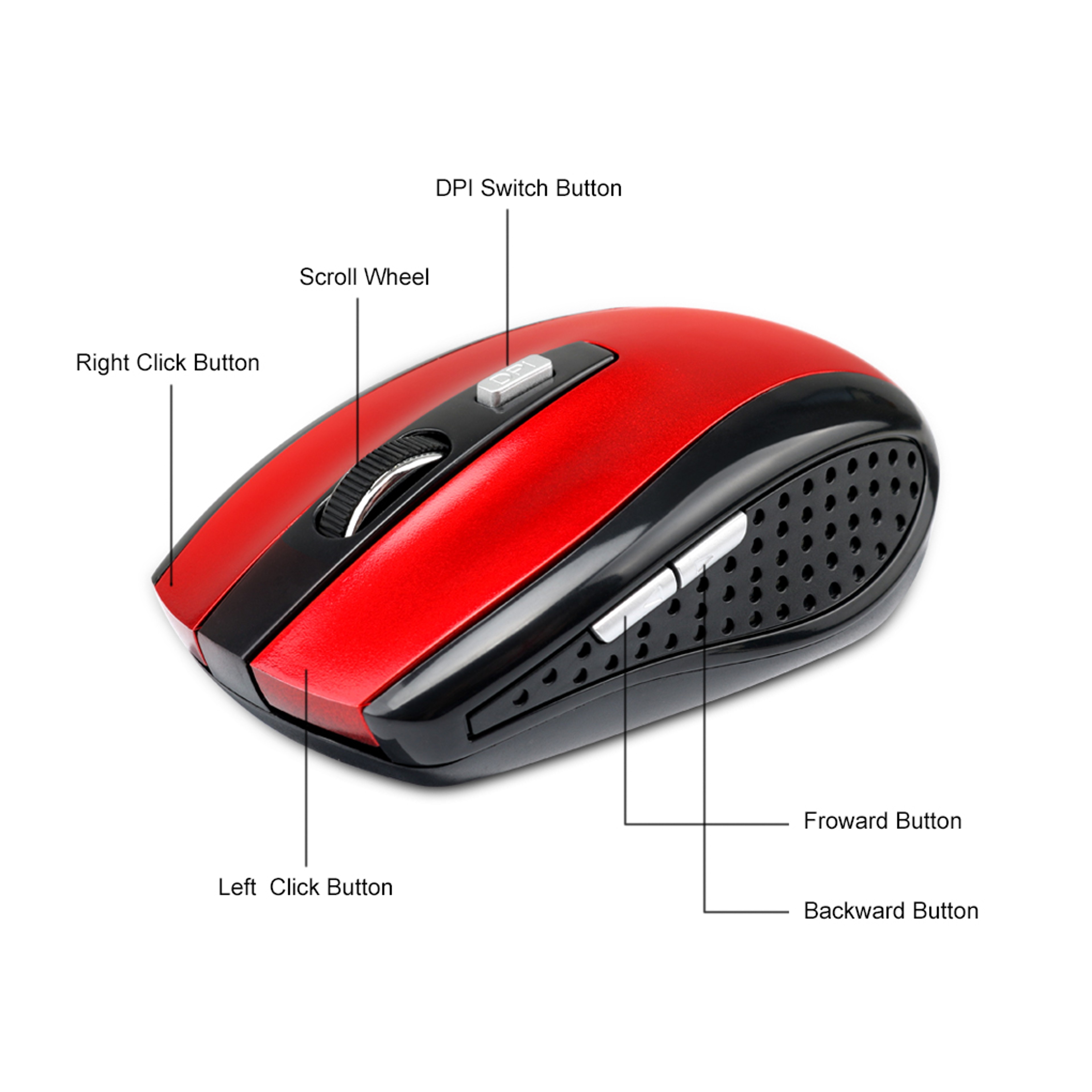 Wireless Gaming Mouse Adjustable Button Optical Mouse For PC Laptop 8