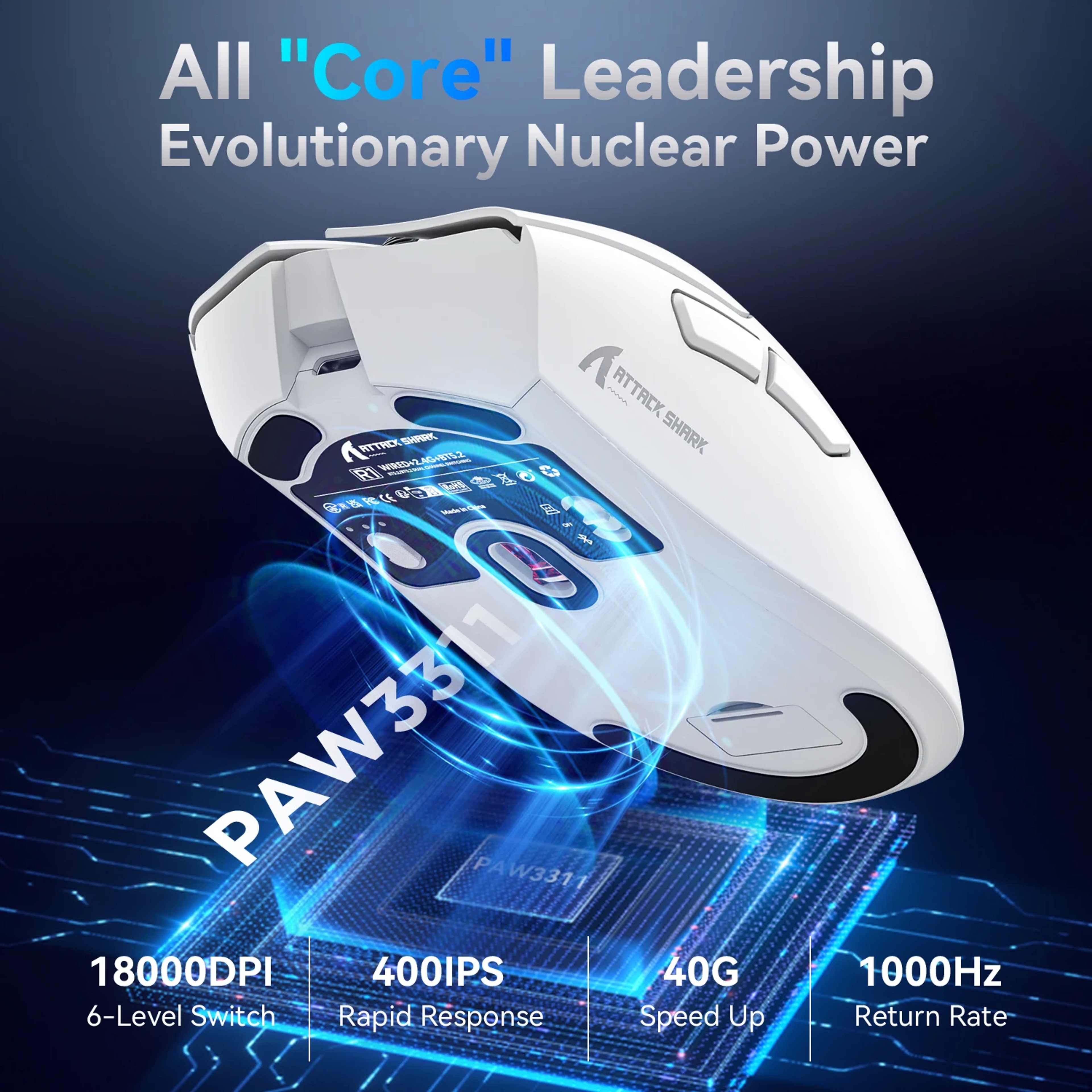 Lightweight Wireless Gaming Mouse Tri Mode Bluetooth 6