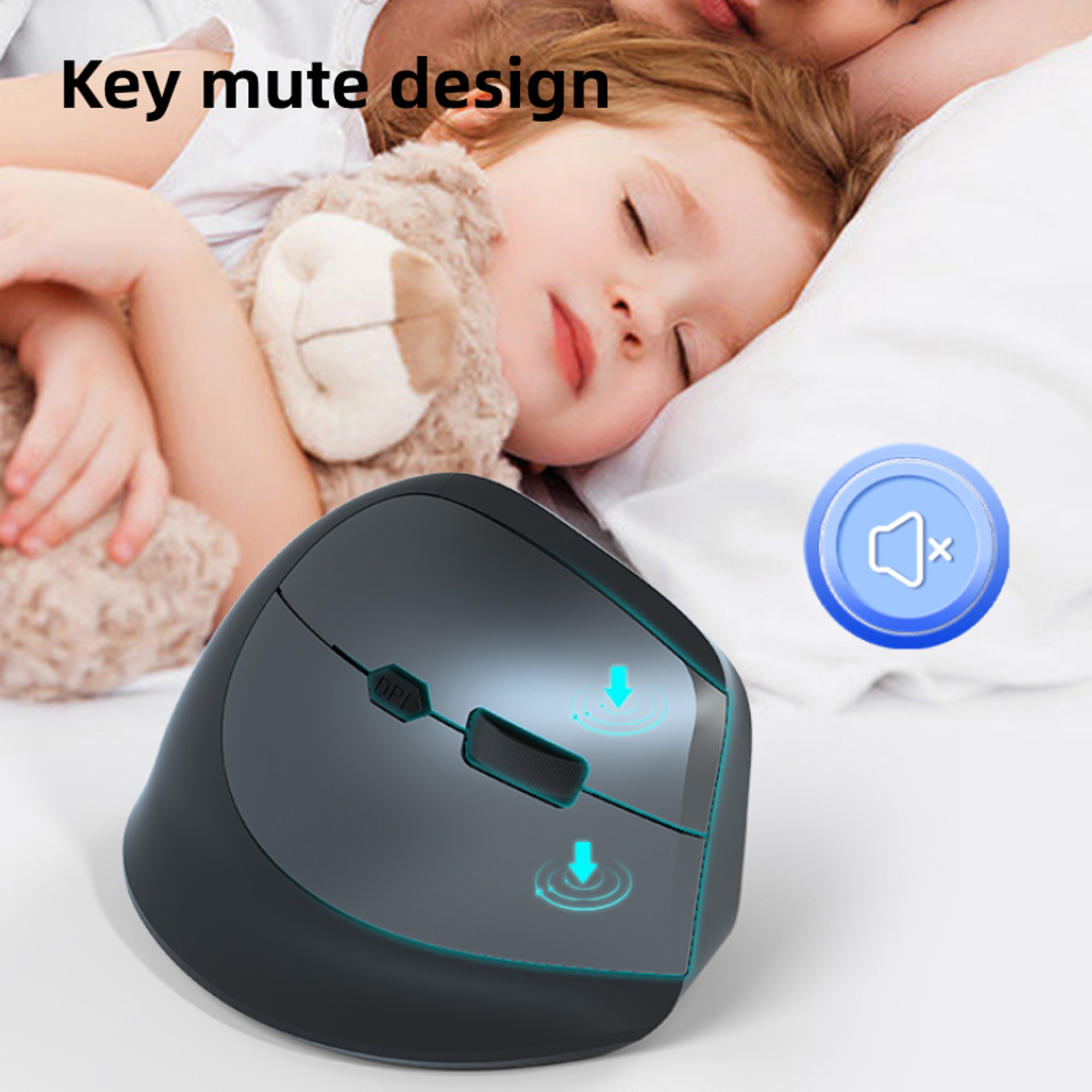 Ergonomic Vertical Wireless Mouse Bluetooth Adjustable DPI Comfort Mouse 3
