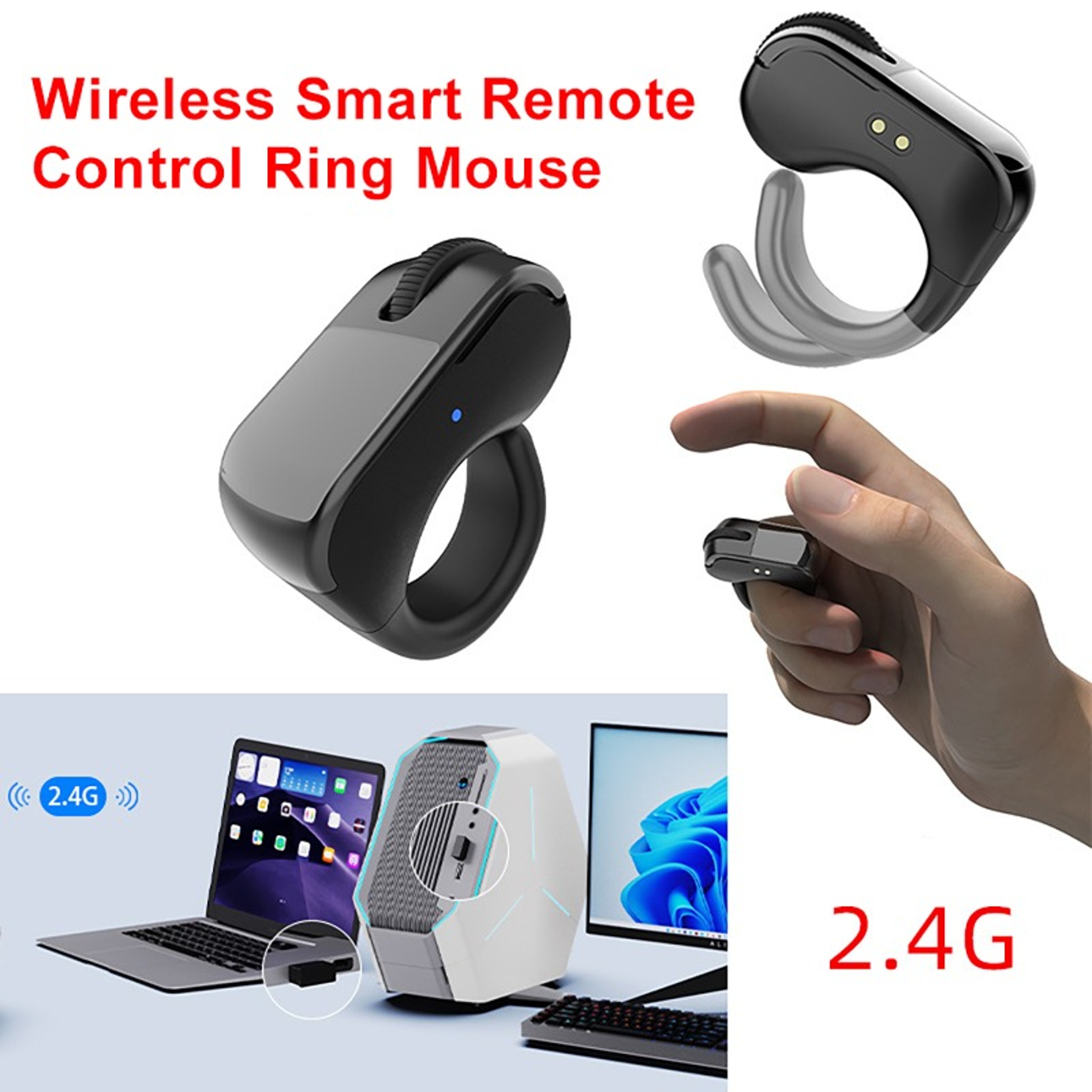Smart Ring Mouse Bluetooth Wireless Touch Remote Control Mini Air Mouse 4