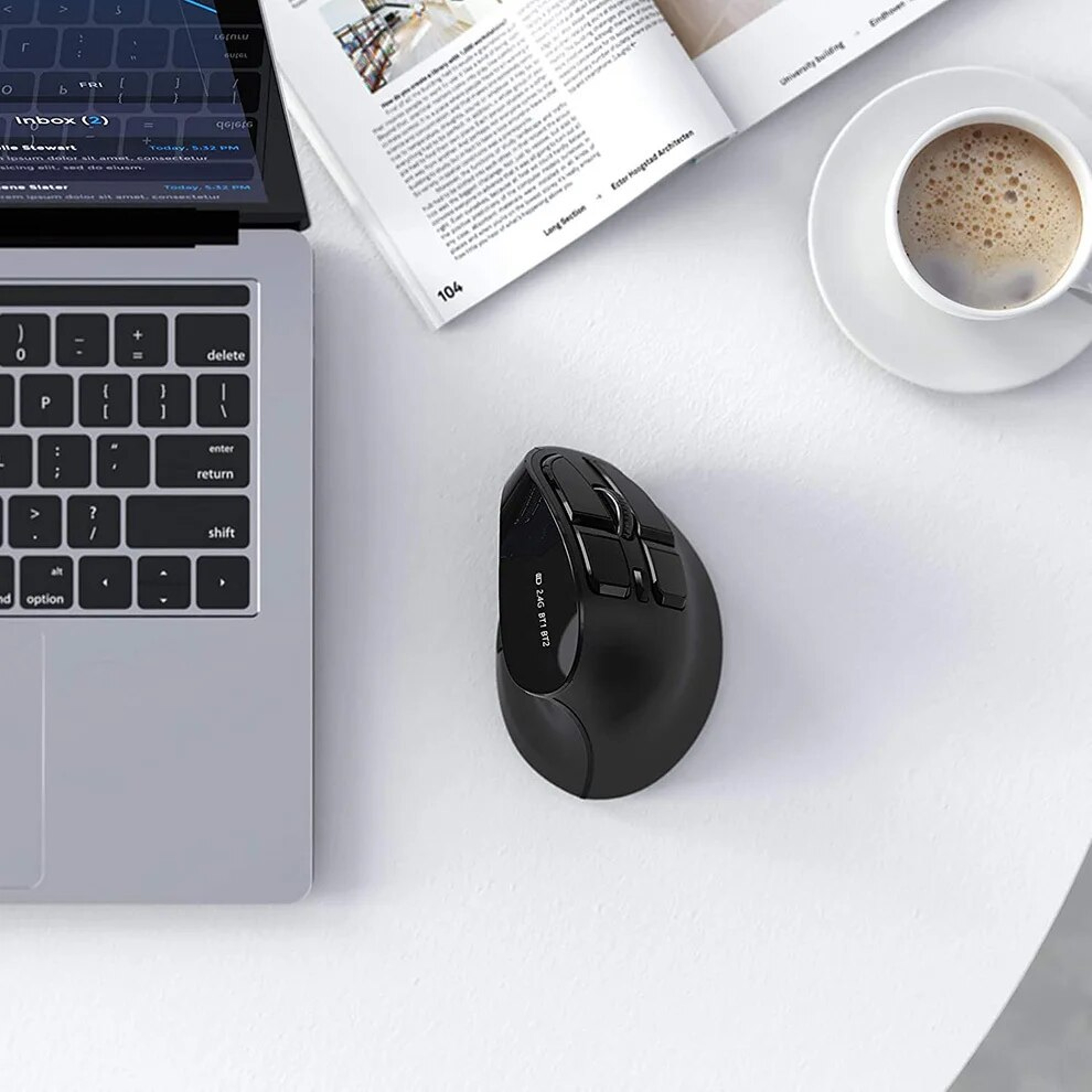 Rechargeable Bluetooth Ergonomic Vertical Wireless Mouse For Laptop Mac Windows Tablet 4