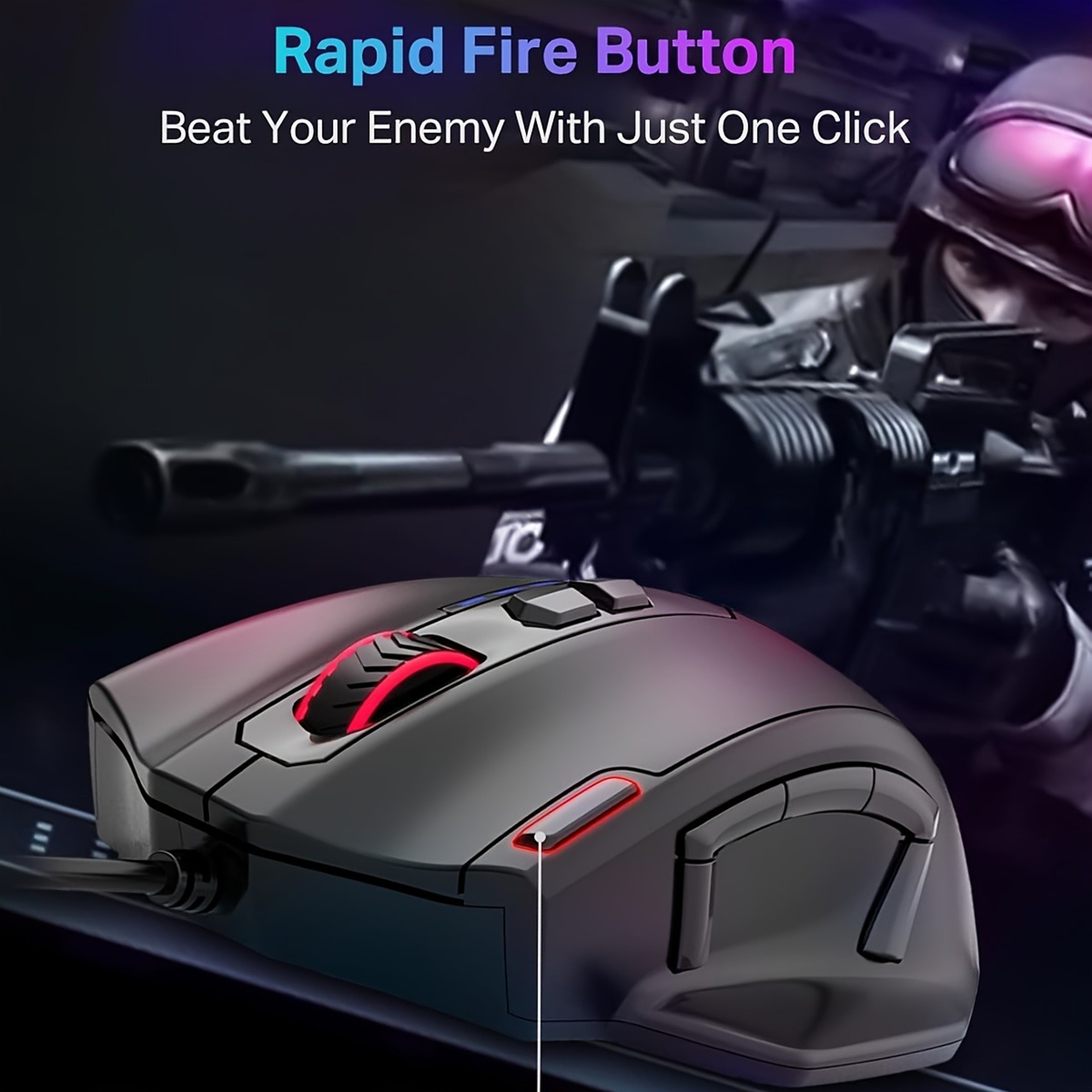 Large RGB Wired Gaming Mouse With Side Buttons For PC Laptop And Mac 1