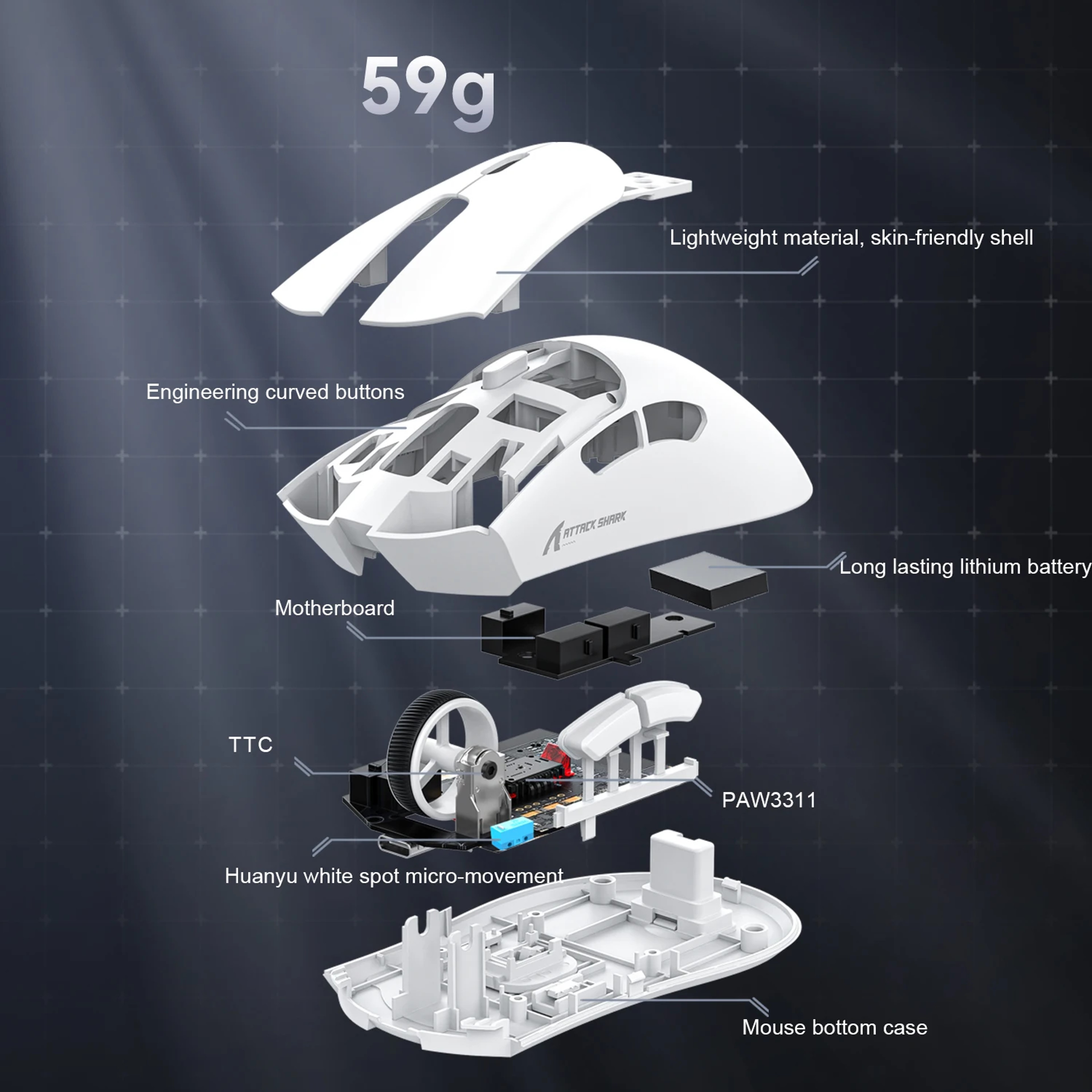 Lightweight Wireless Gaming Mouse DPI Tri Modes 7