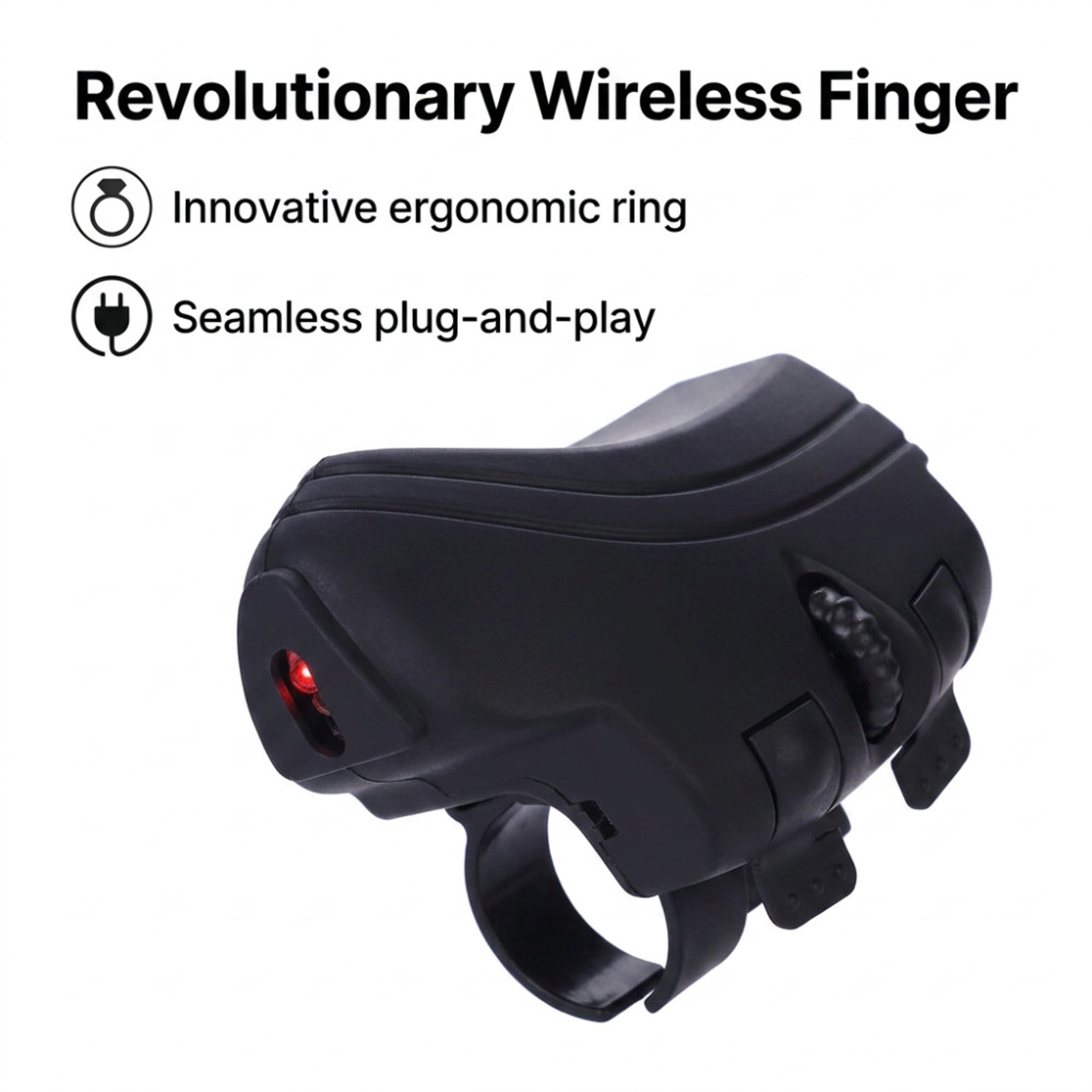 Portable Wireless Finger Ring Mouse DPI Rechargeable Control 3