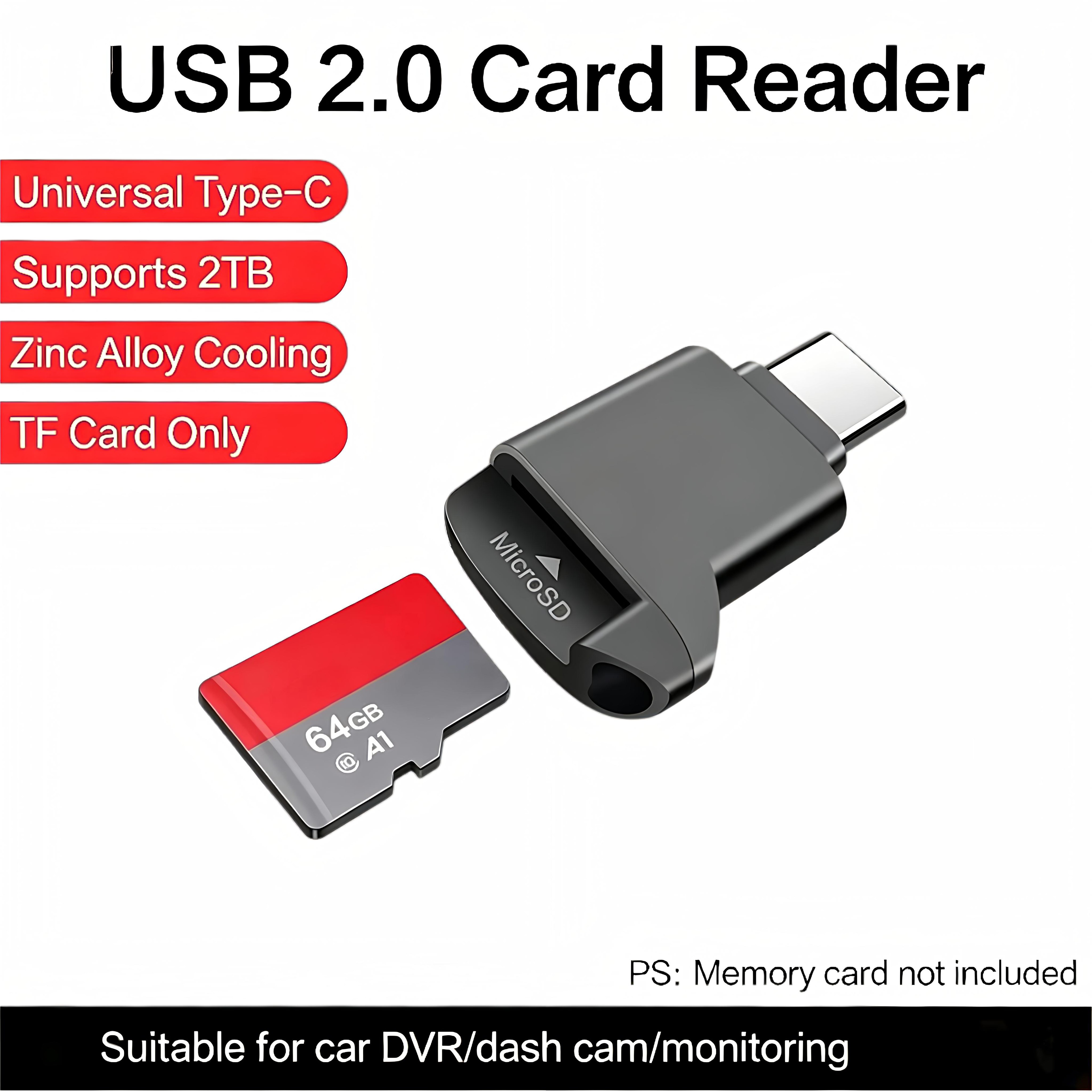 Mini USB C MicroSD Card Reader Type C TF Memory Adapter 2
