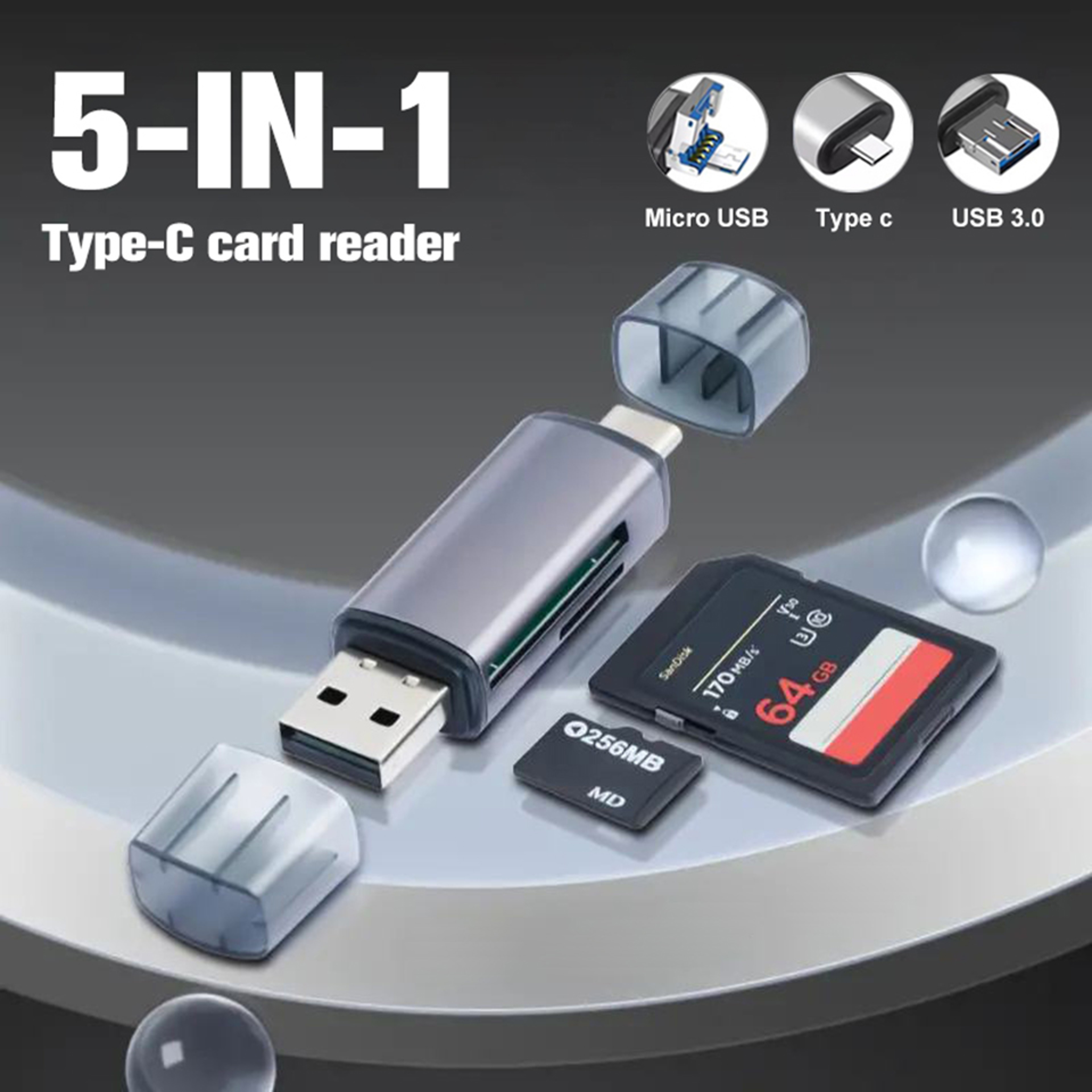 USB C SD Card Reader Dual SD TF OTG Memory Card Adapter 1