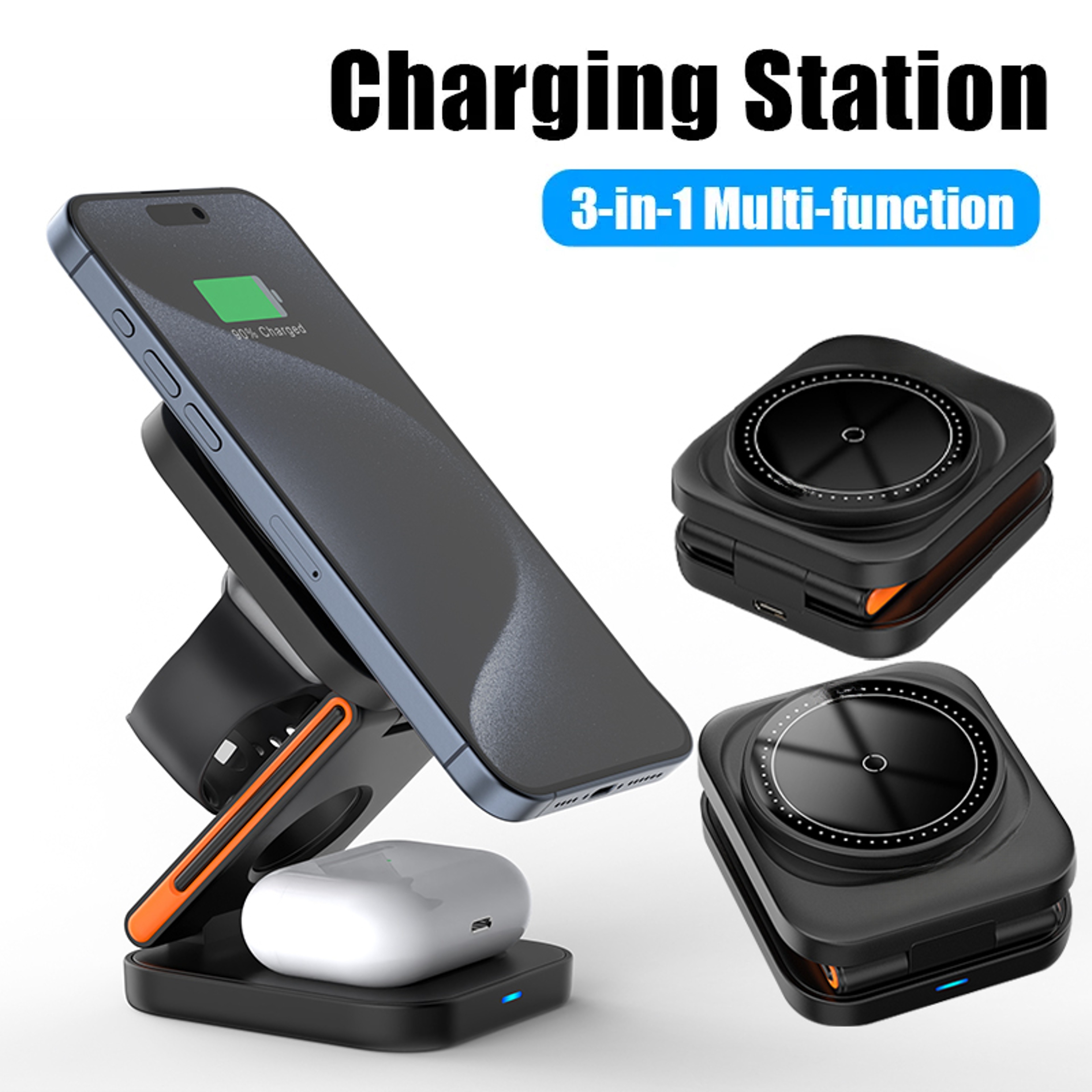 Foldable Magnetic Wireless Charger For IPhone Apple Watch And AirPods 6