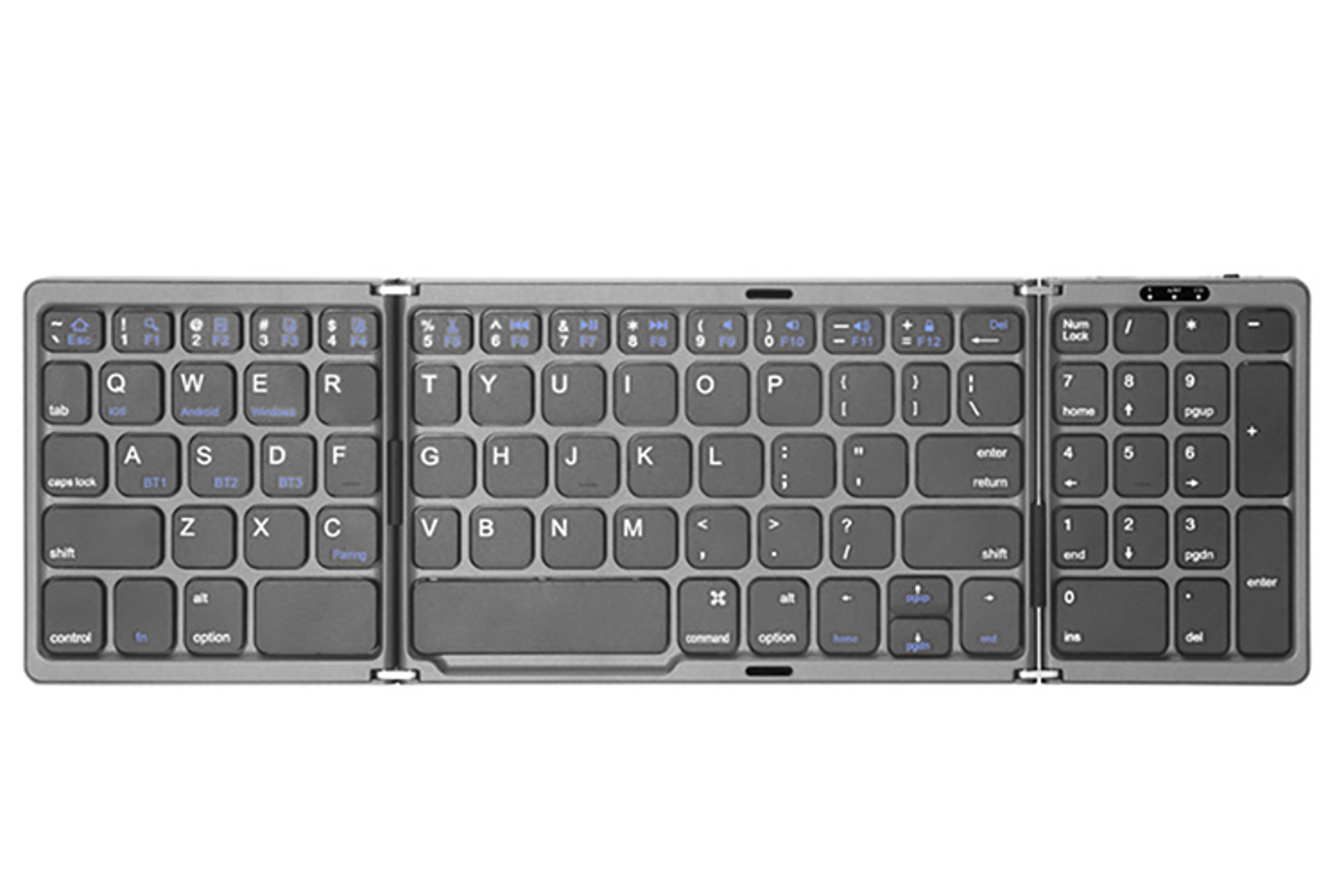 Foldable Bluetooth Keyboard With Numeric Keypad For Laptop Tablet And Phone 6