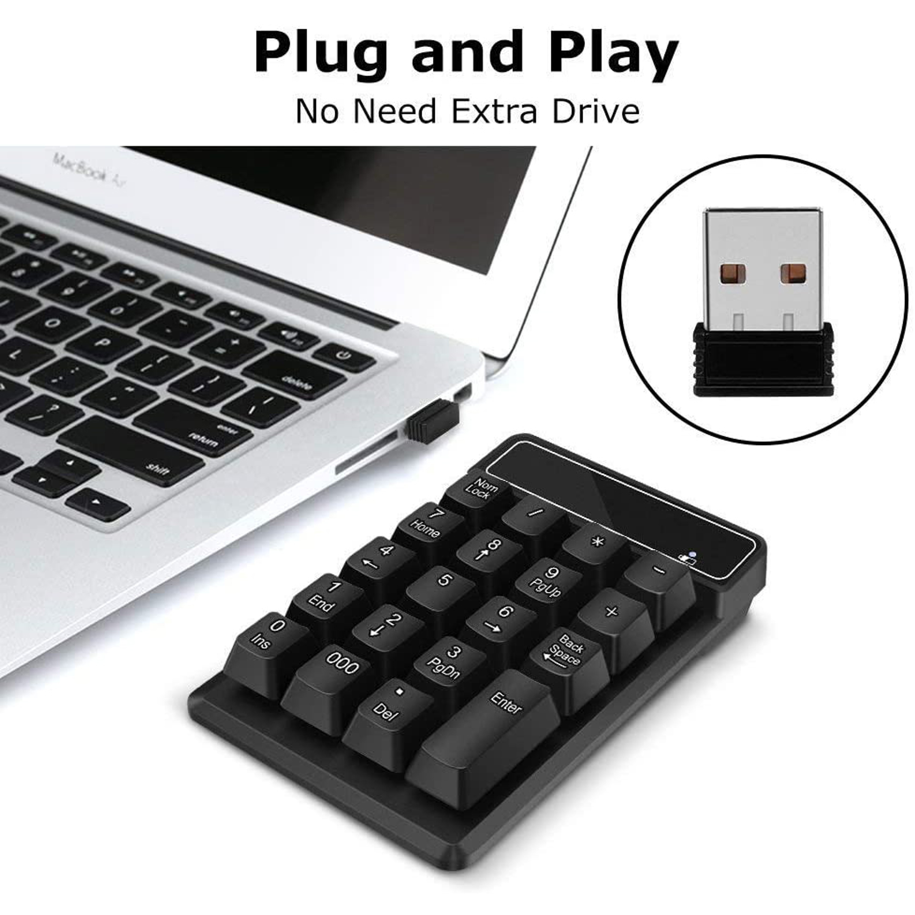 Portable Wireless Numeric Keypad Key Number Pad for Laptop – view 5