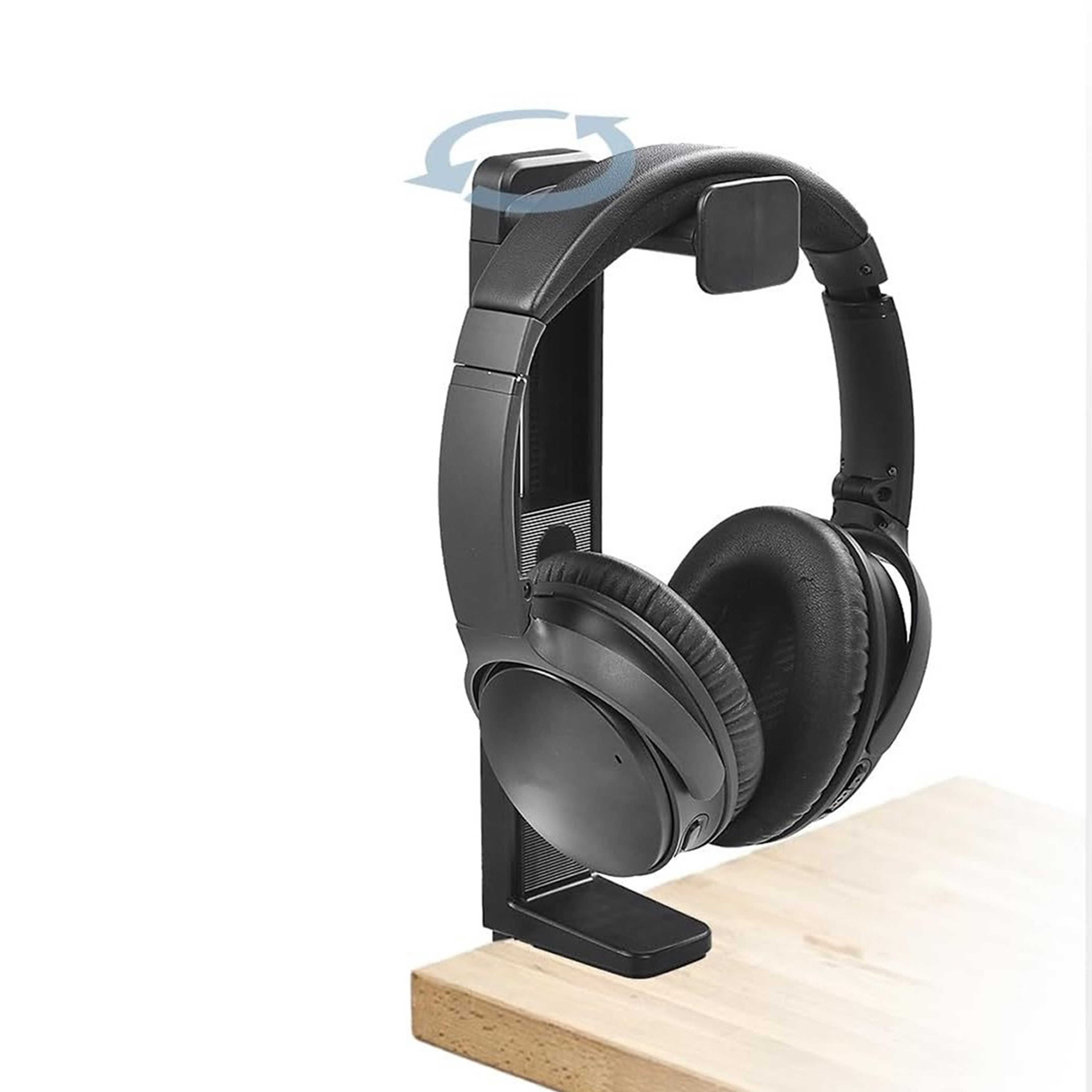 Adjustable Headphone Stand And Under Desk Headphone Hanger With Rotation 4