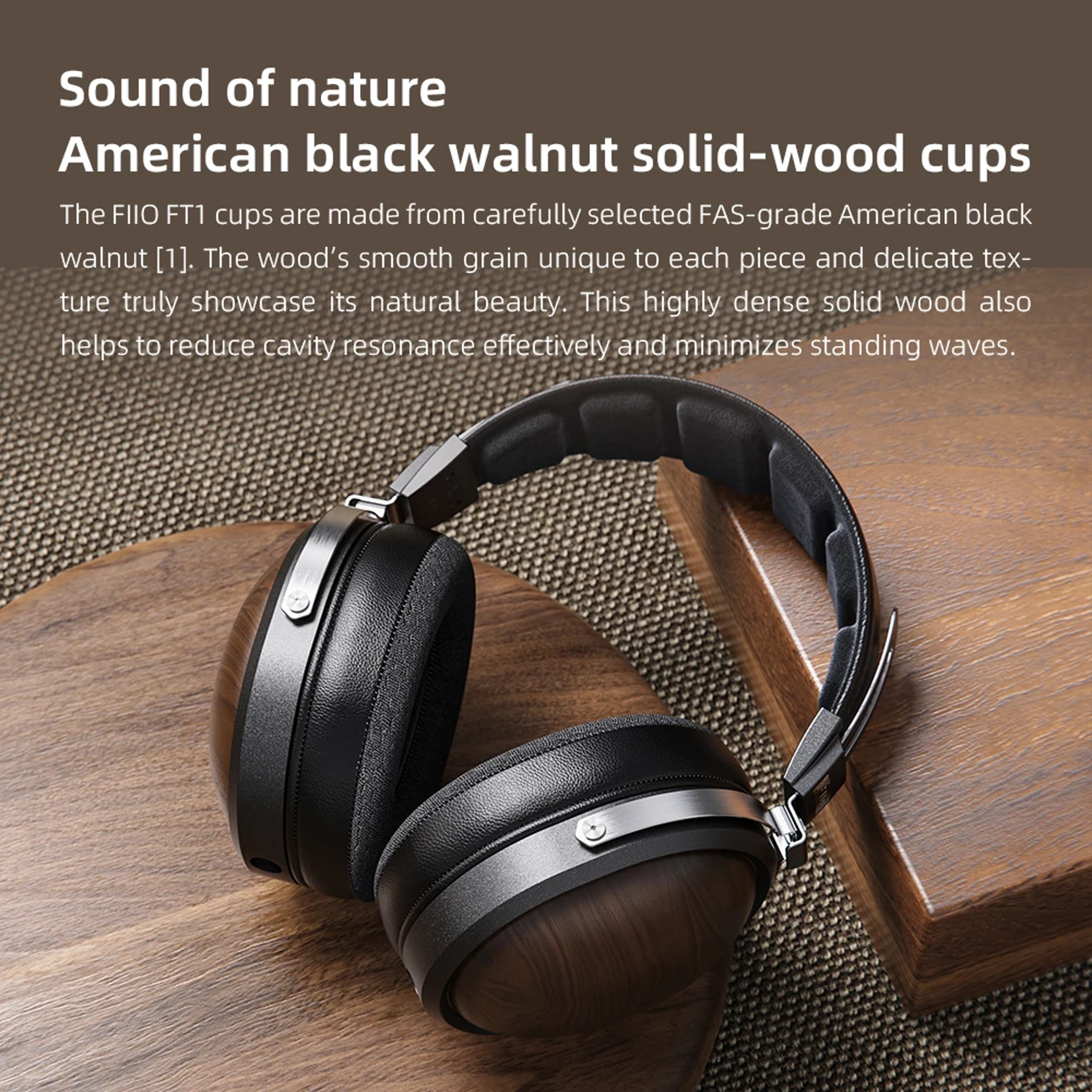 Walnut HiFi Closed Back Wired Over Ear Headphones 3