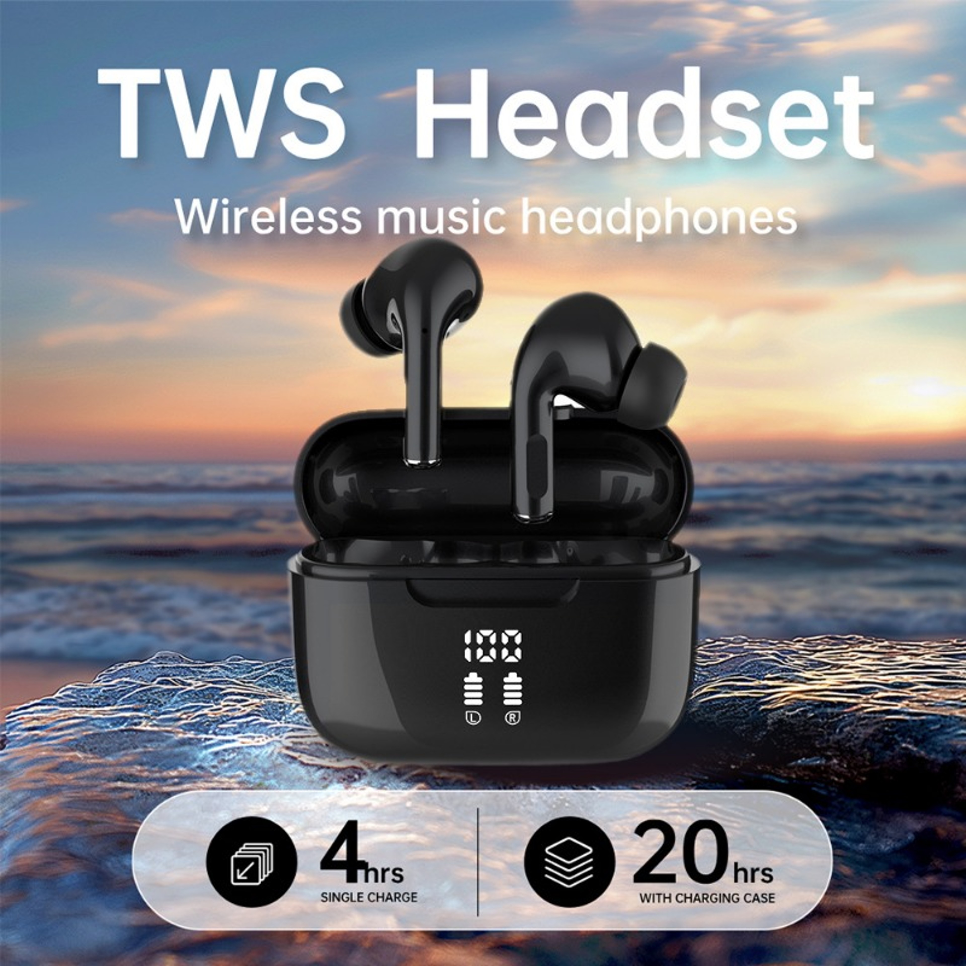 HiFi Wireless Bluetooth Earbuds With ENC Noise Reduction And LED Power Display 2