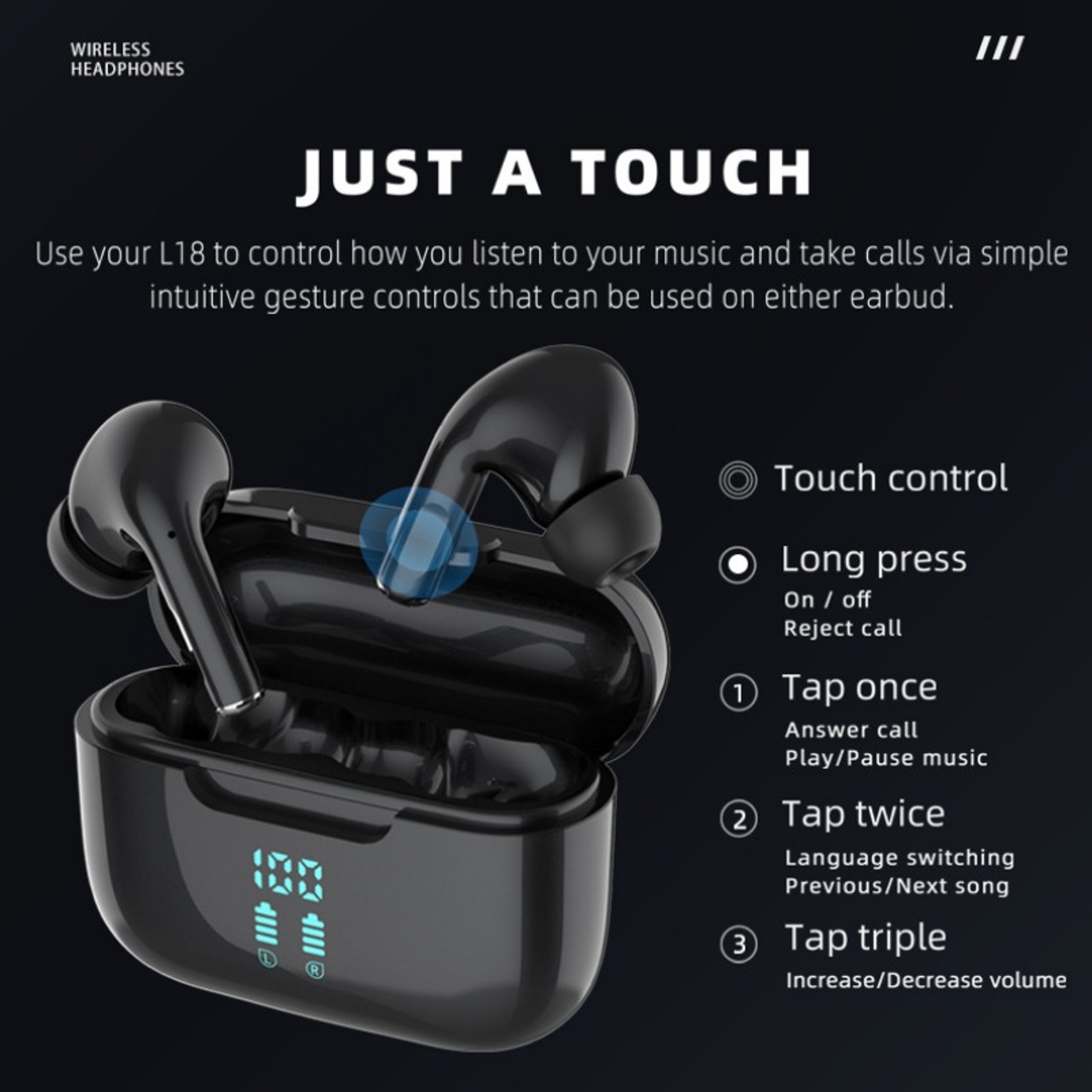 HiFi Wireless Bluetooth Earbuds With ENC Noise Reduction And LED Power Display 4