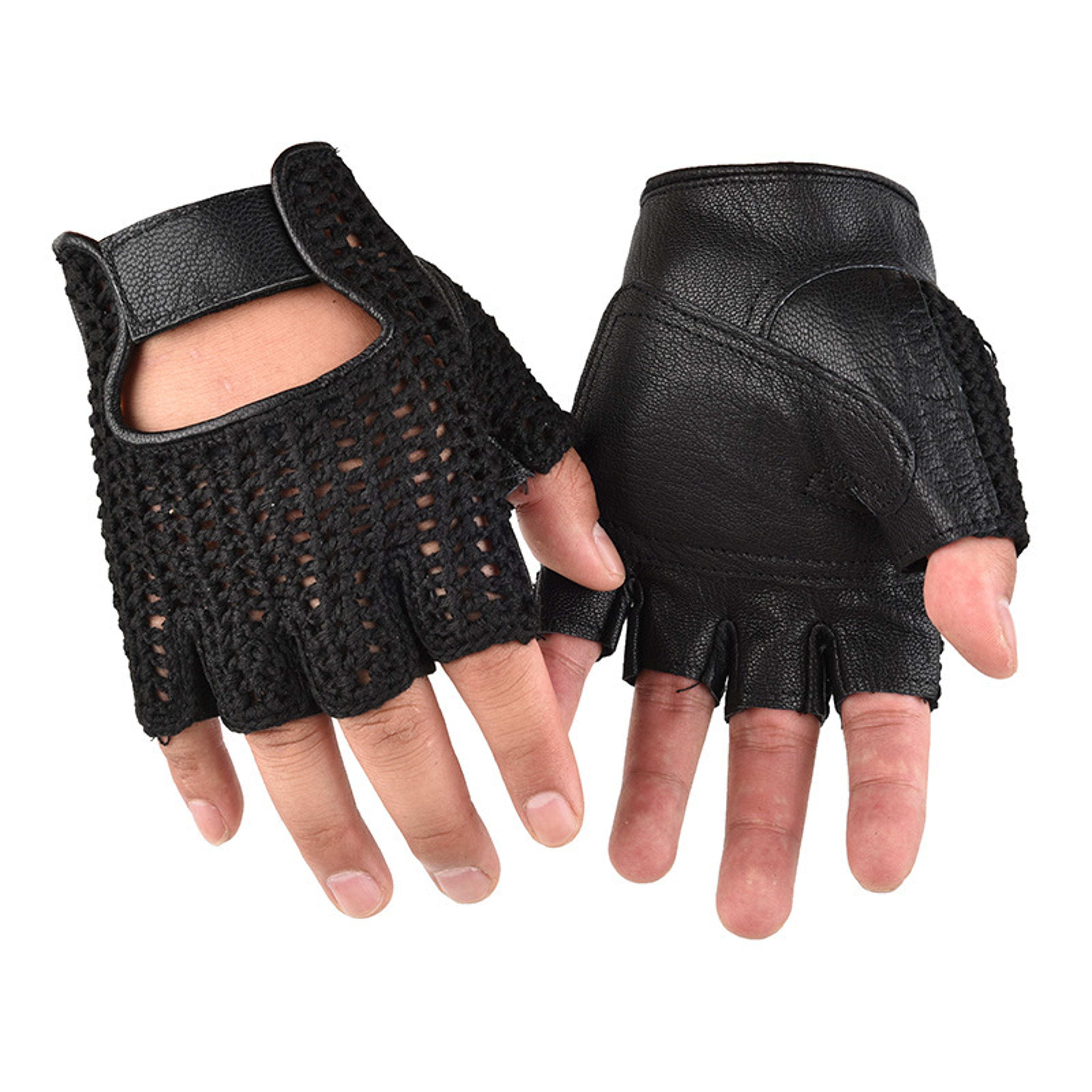 Breathable Leather Weight Lifting Gloves Non Slip Gym Workout Gloves 2