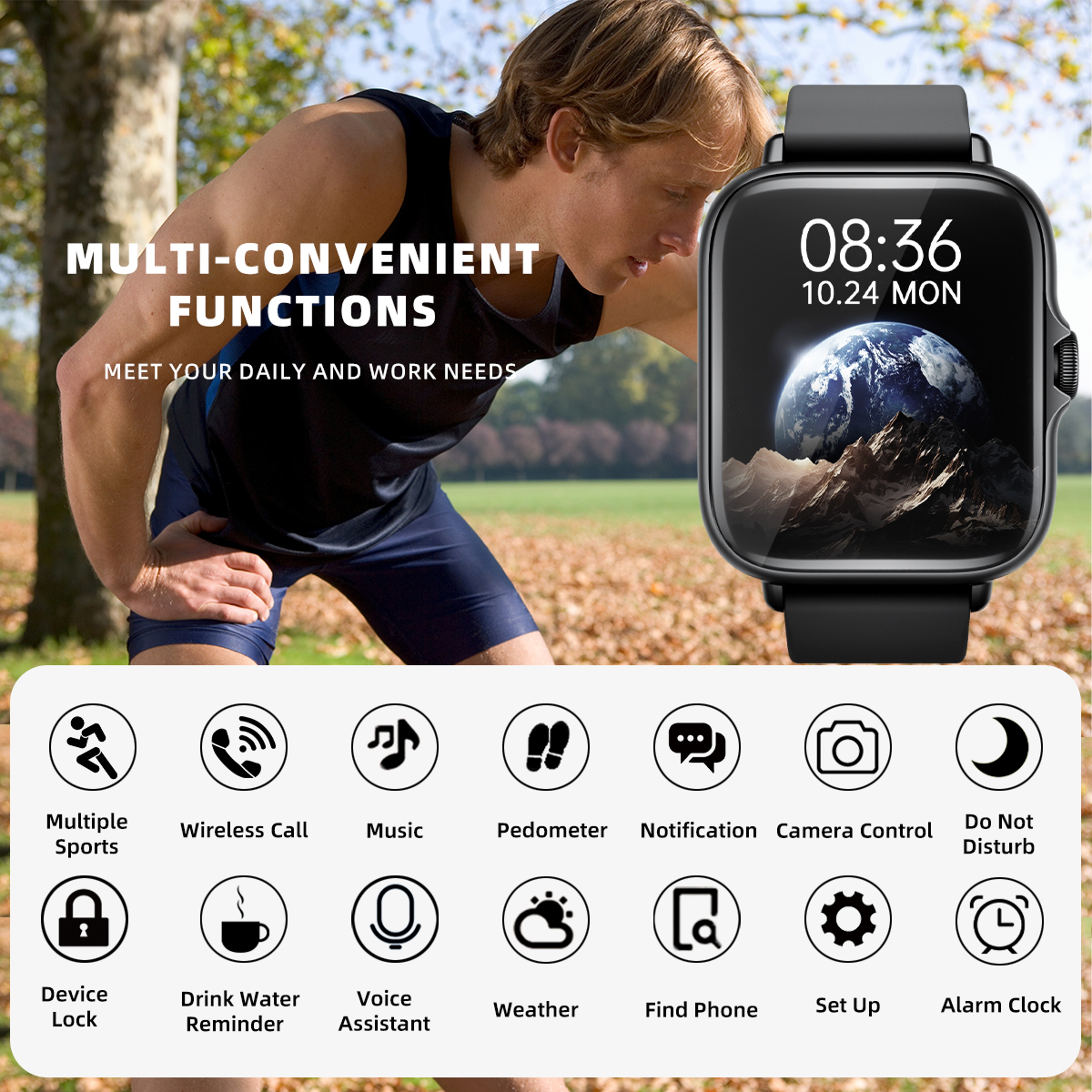 Bluetooth Calling Smartwatch Fitness Tracker For IPhone And Android 6