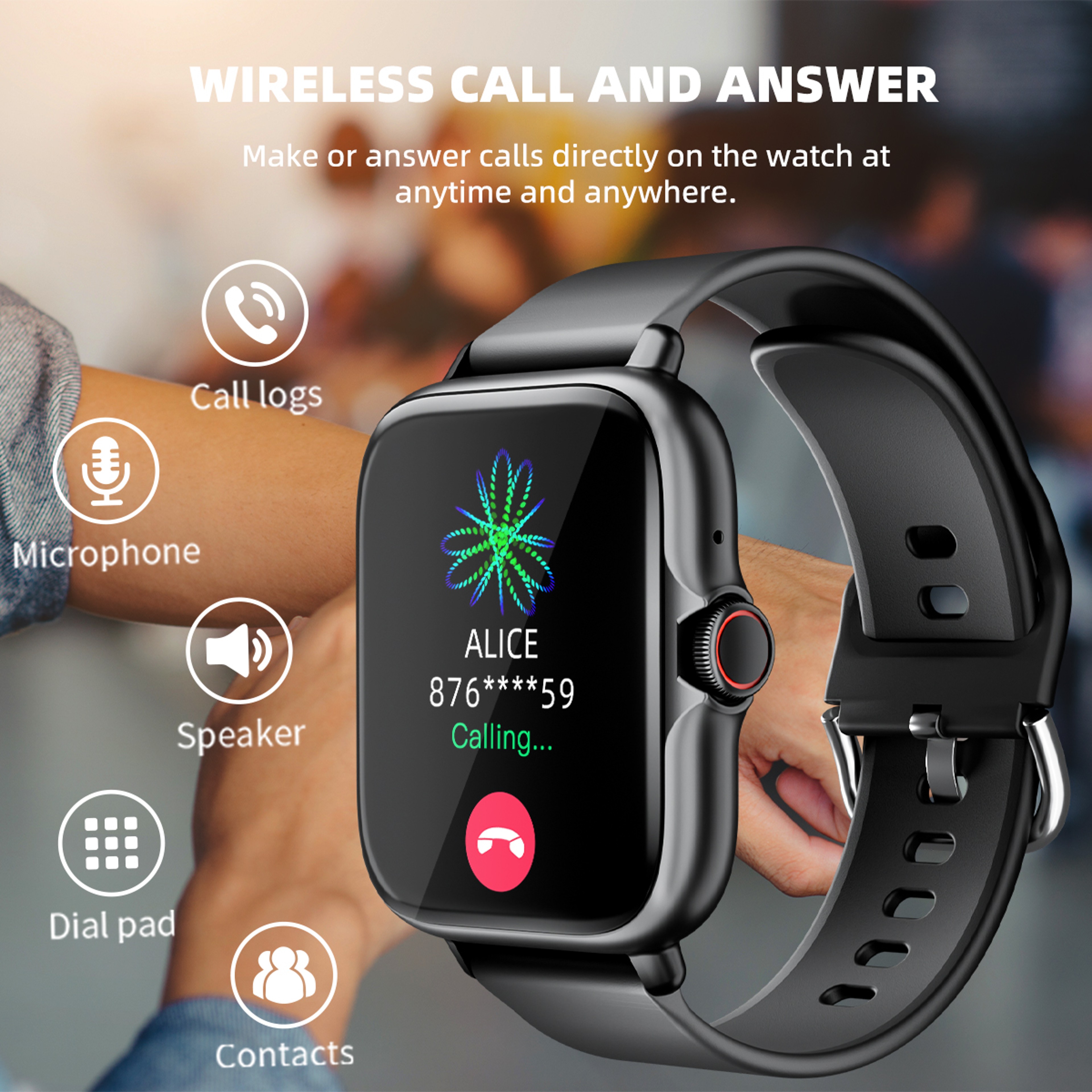 Bluetooth Calling Smartwatch Fitness Tracker For IPhone And Android 8