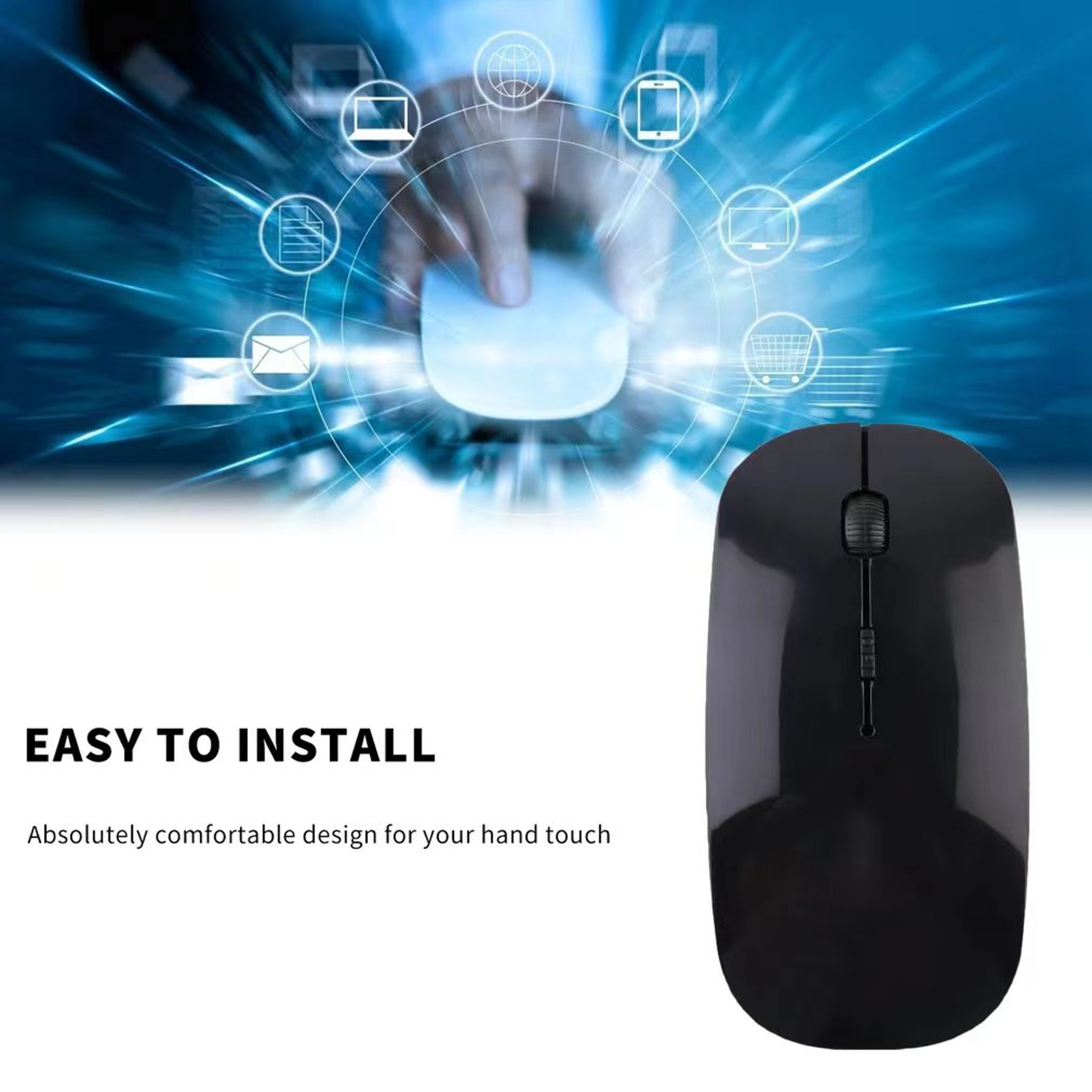 Rechargeable Silent Wireless Mouse USB Optical Mouse For Laptop PC 5