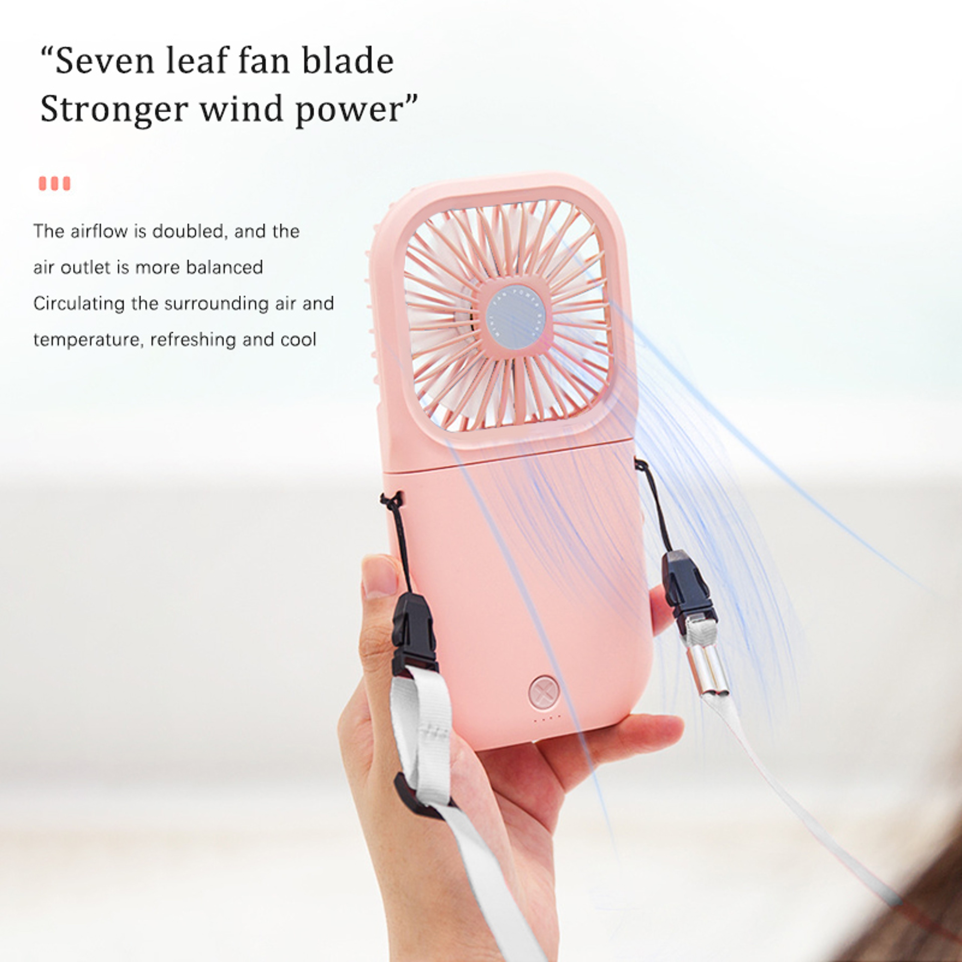 Mini Folding Portable Fan USB Rechargeable Handheld Neck And Desktop Fan 6