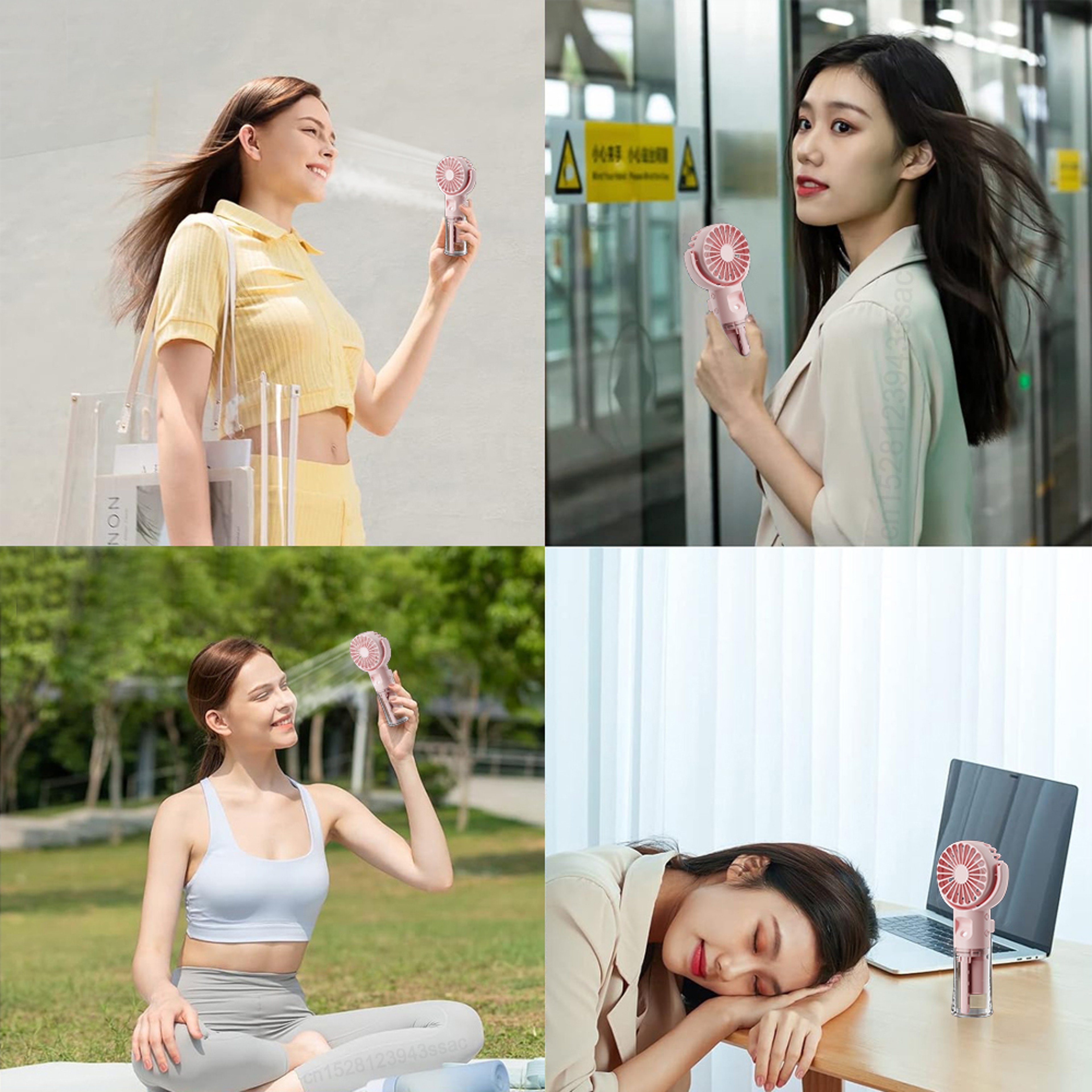 Portable Misting Fan Speed USB Rechargeable Handheld Neck Fan 7