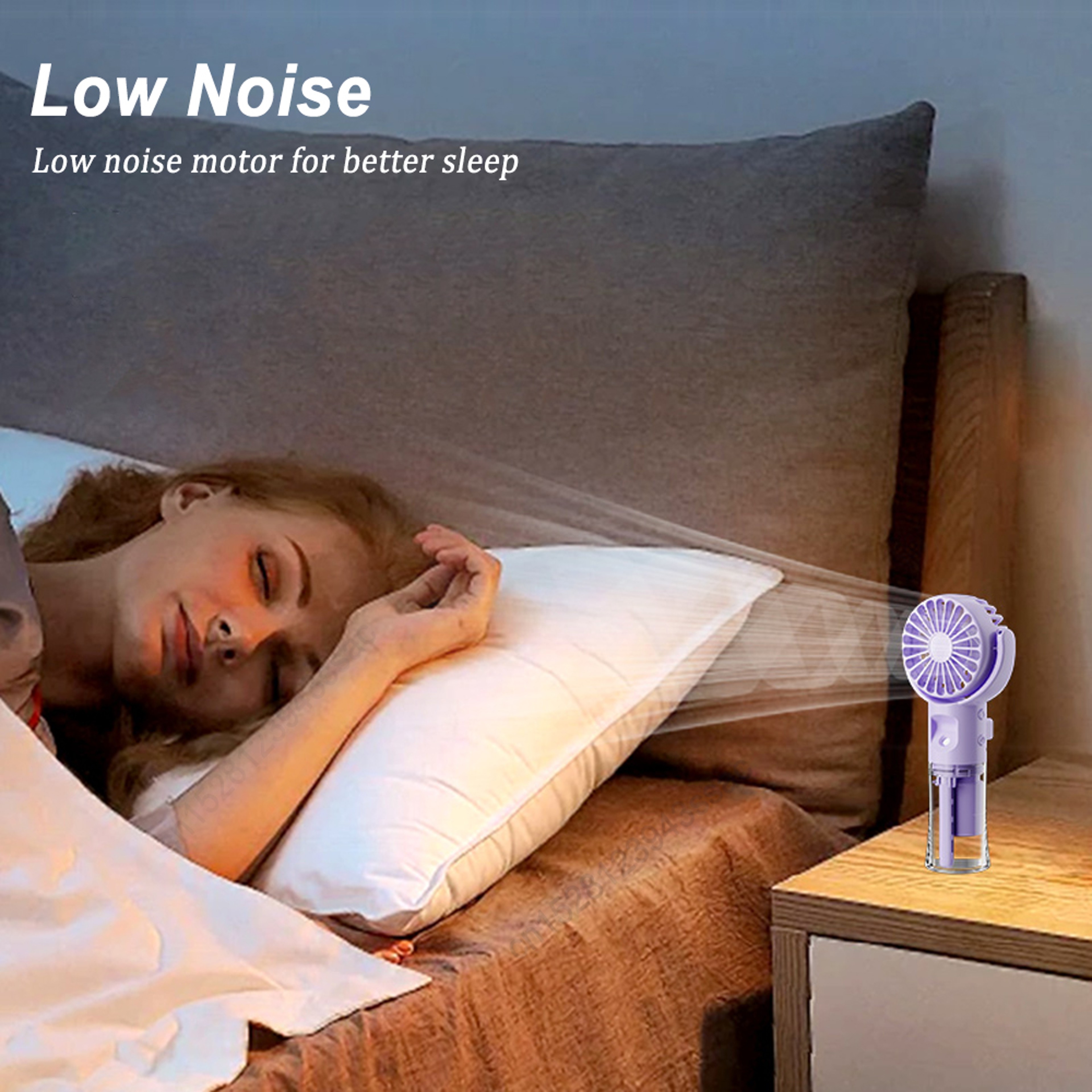 Portable Misting Handheld Fan USB Rechargeable Personal Cooling Fan 5