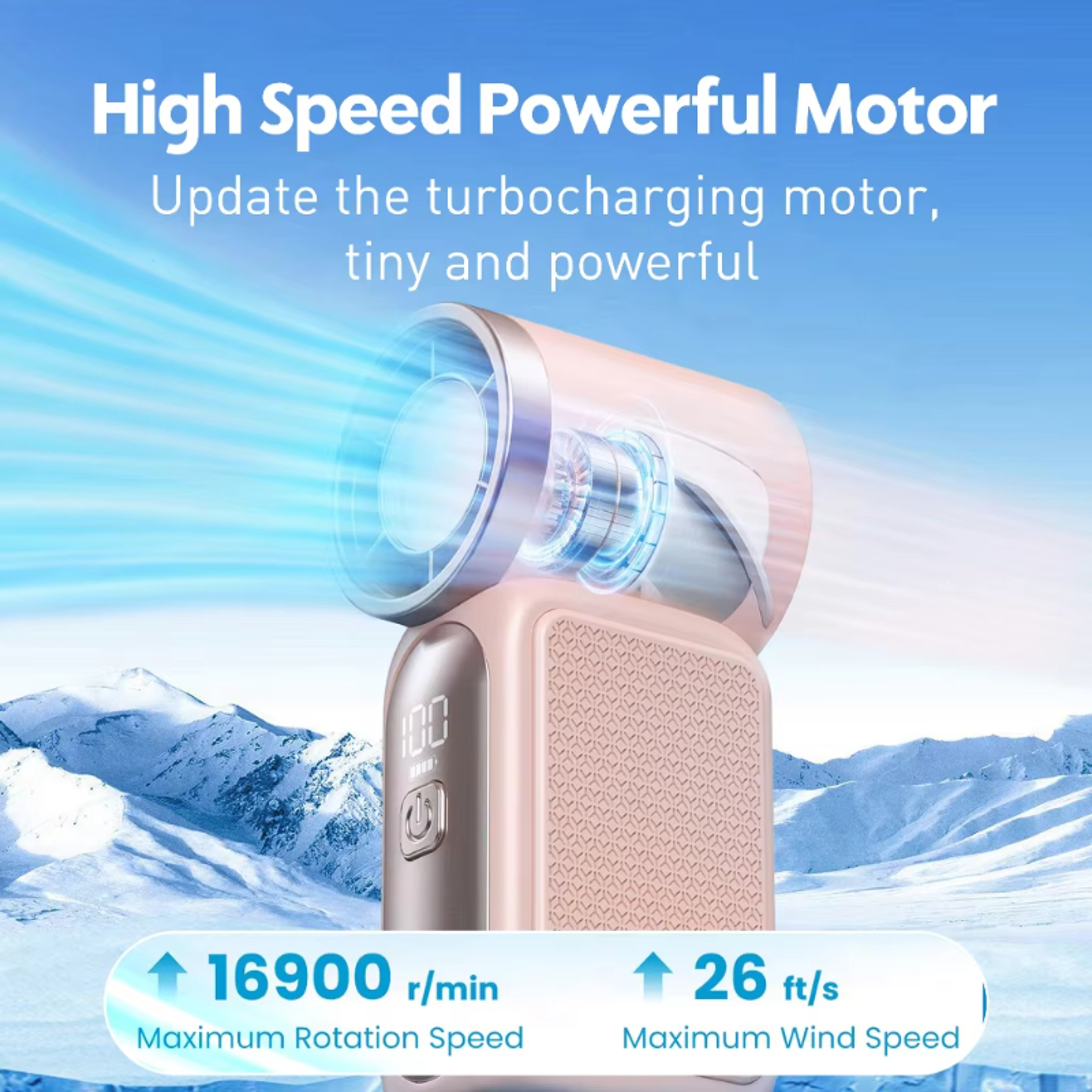 Mini Portable Handheld Fan With Digital Display And USB Rechargeable Battery 8
