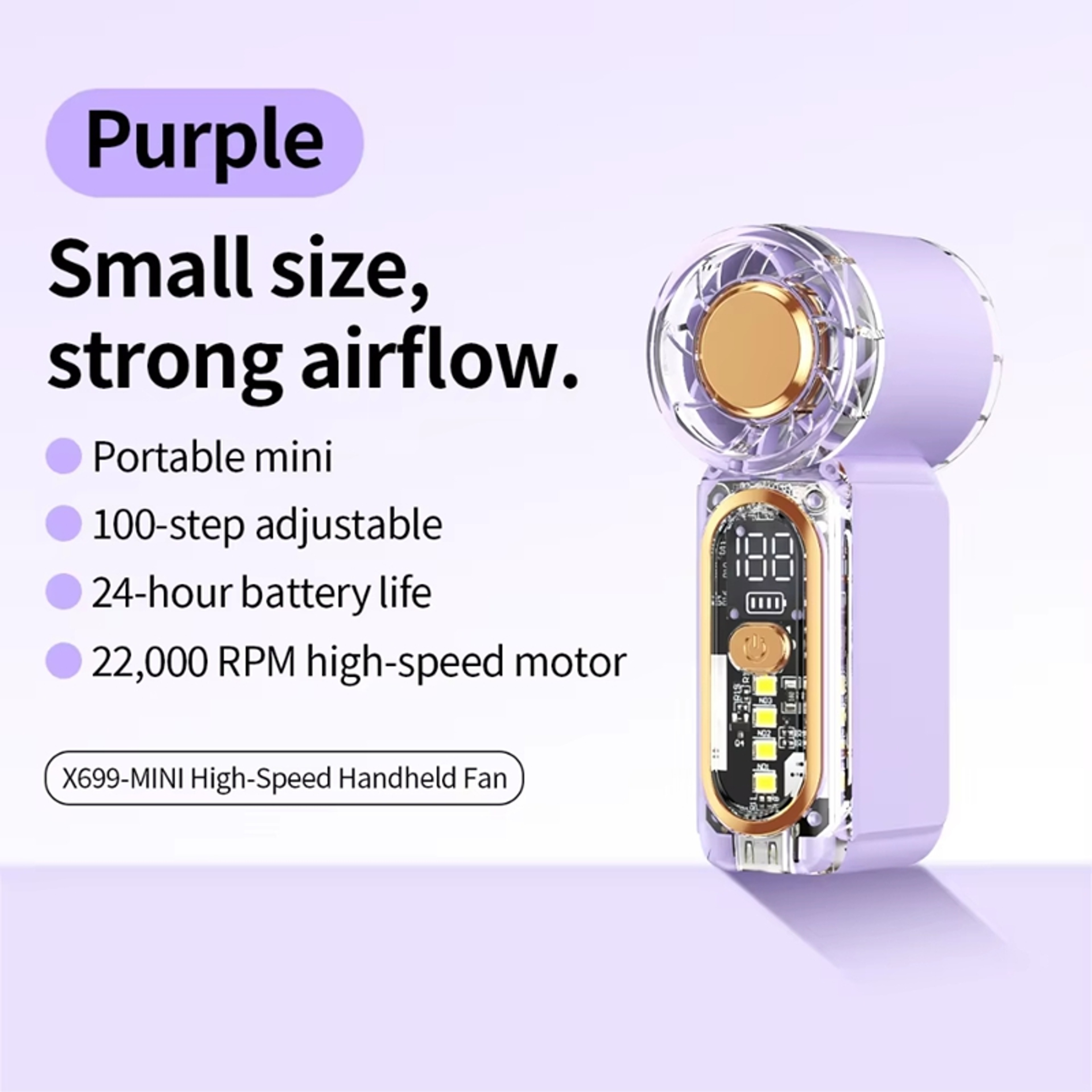 High Velocity Portable Handheld Fan USB Rechargeable Pocket Cooling Fan 9