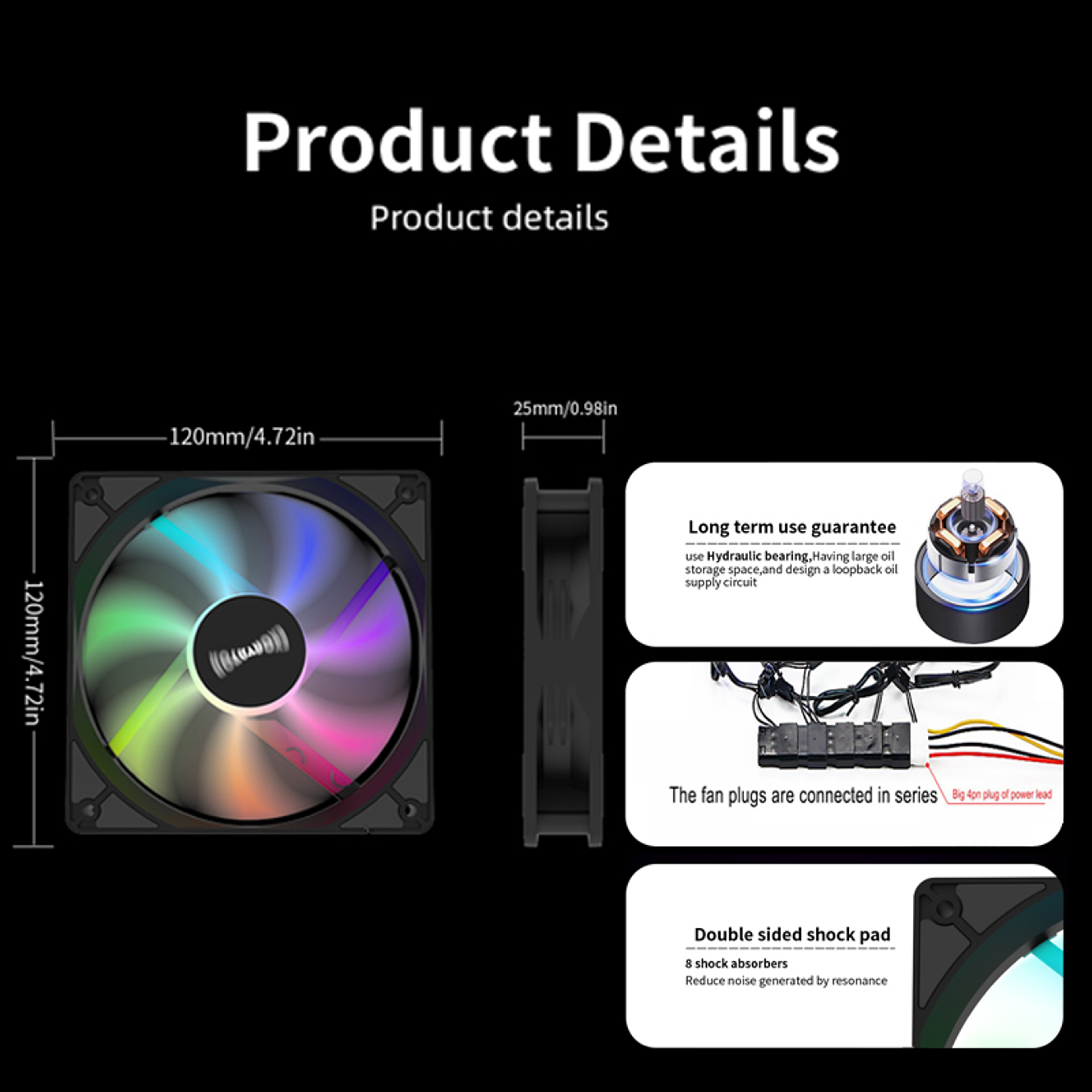 RGB Case Fan PC Cooling Fan For Gaming Computer Cases 7