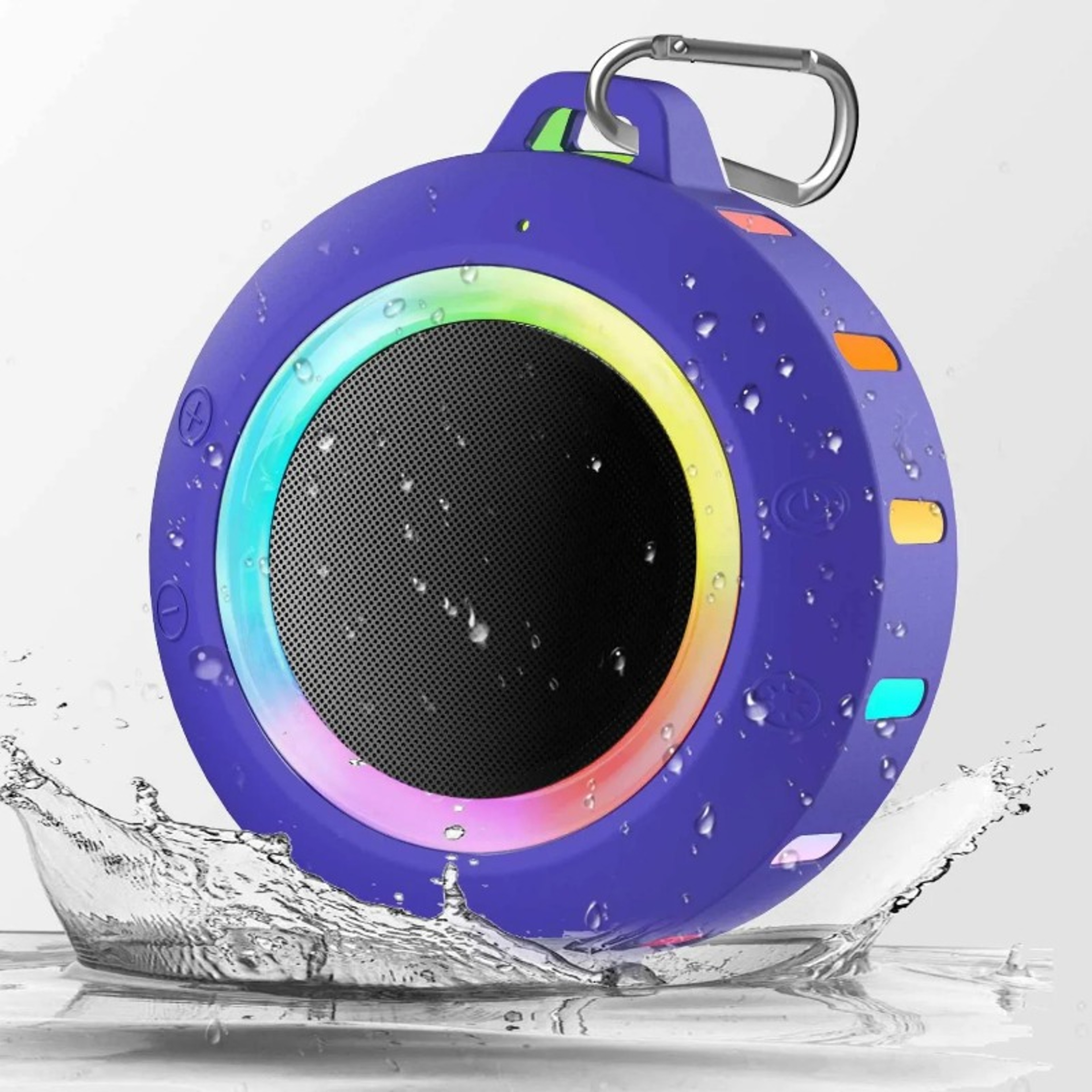Waterproof Bluetooth Shower Speaker with RGB Light Portable Mini Speaker – view 4