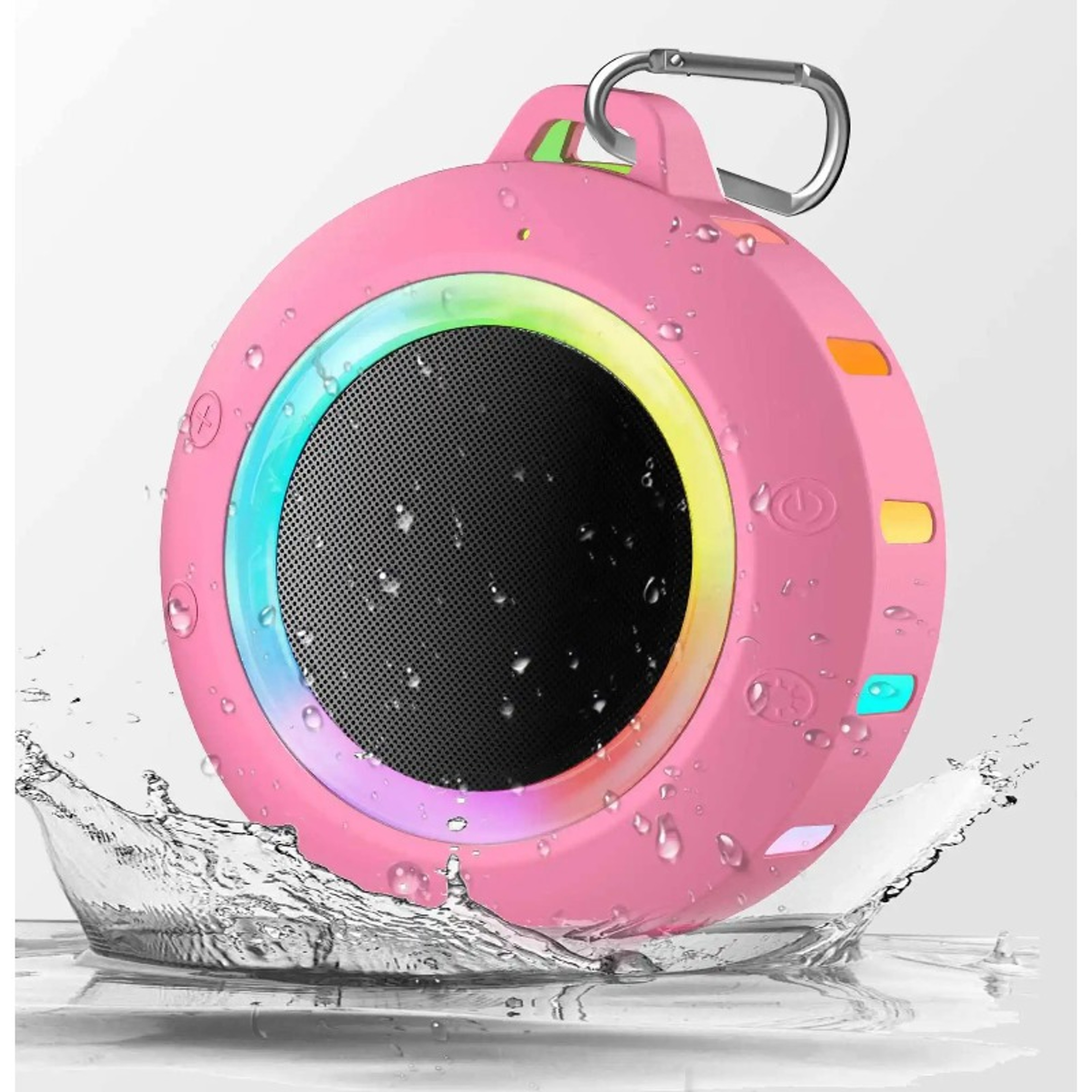 Waterproof Bluetooth Shower Speaker with RGB Light Portable Mini Speaker – view 6