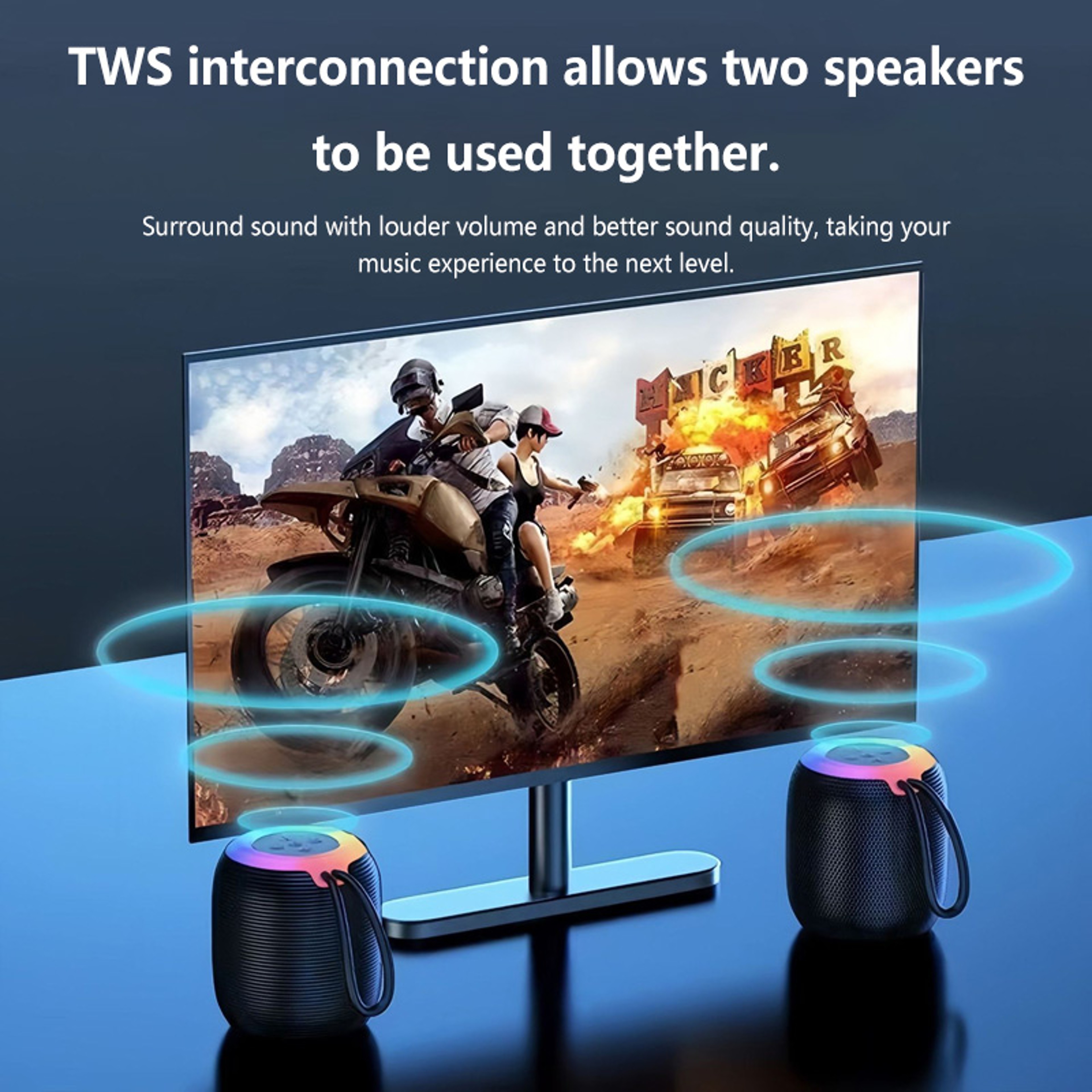 Mini Waterproof Bluetooth Speaker With LED Lights And Portable Lanyard 3