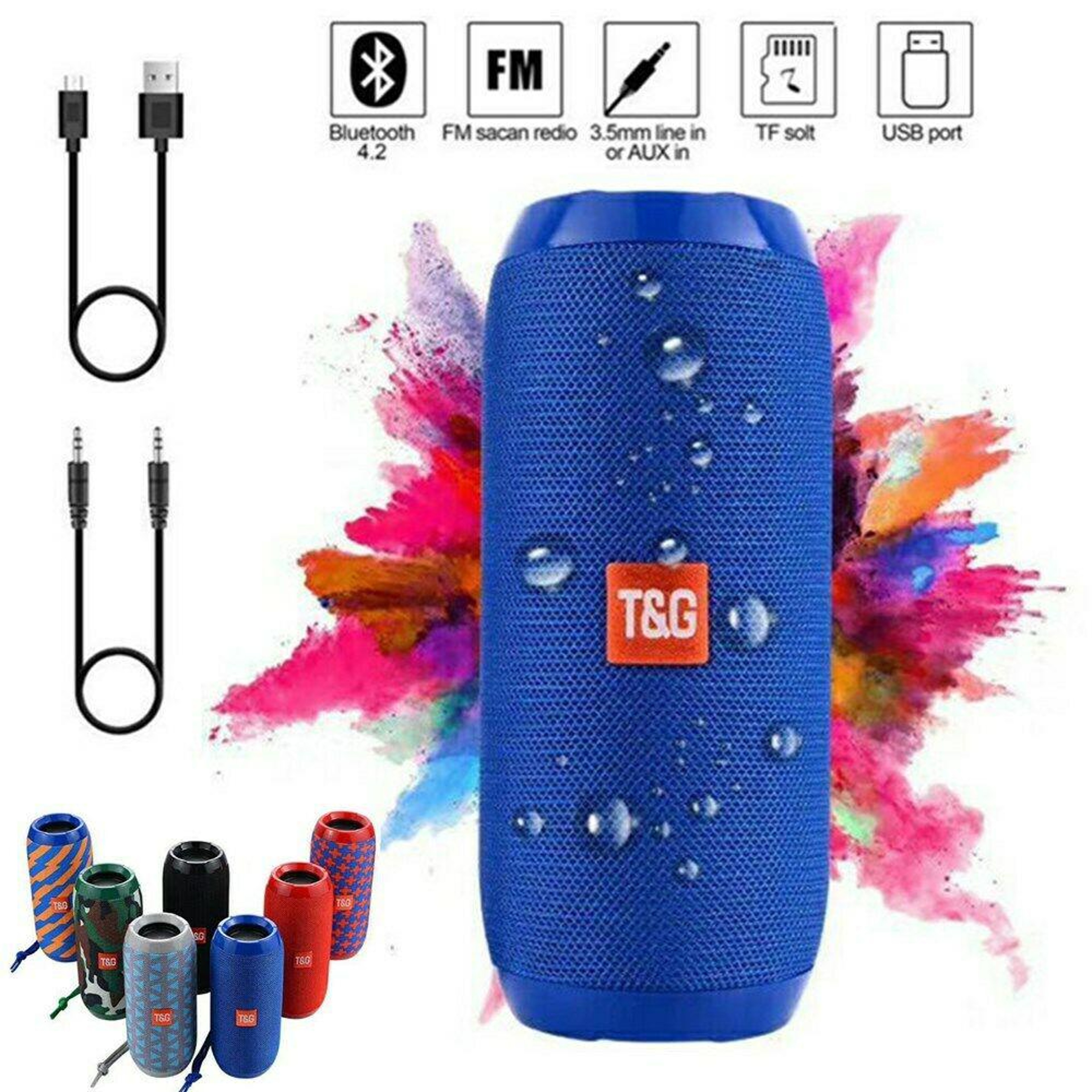 Portable Bluetooth Speaker With Deep Bass FM Radio And Outdoor Wireless Audio 2
