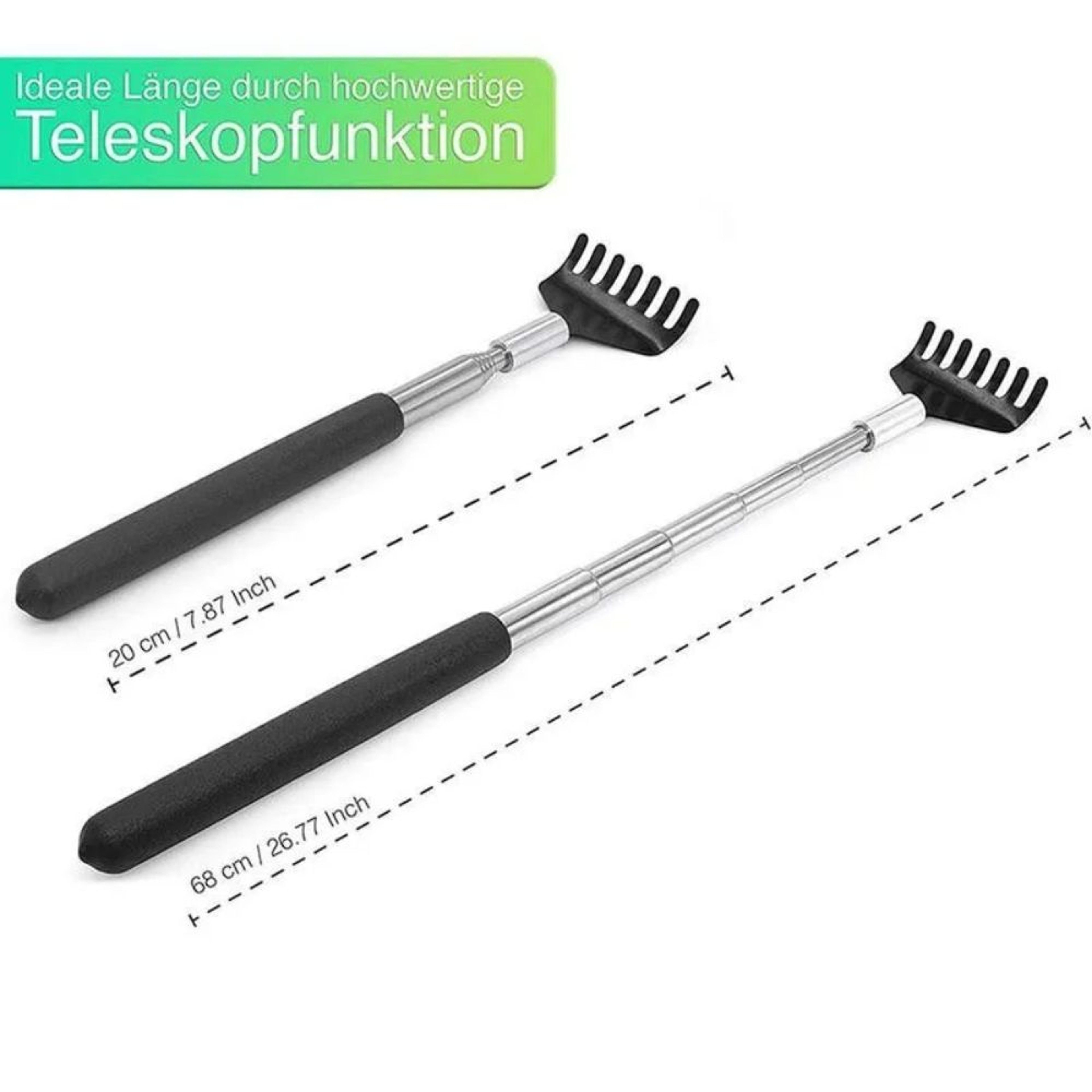 Telescopic Stainless Steel Back Scratcher With Carrying Bag 2