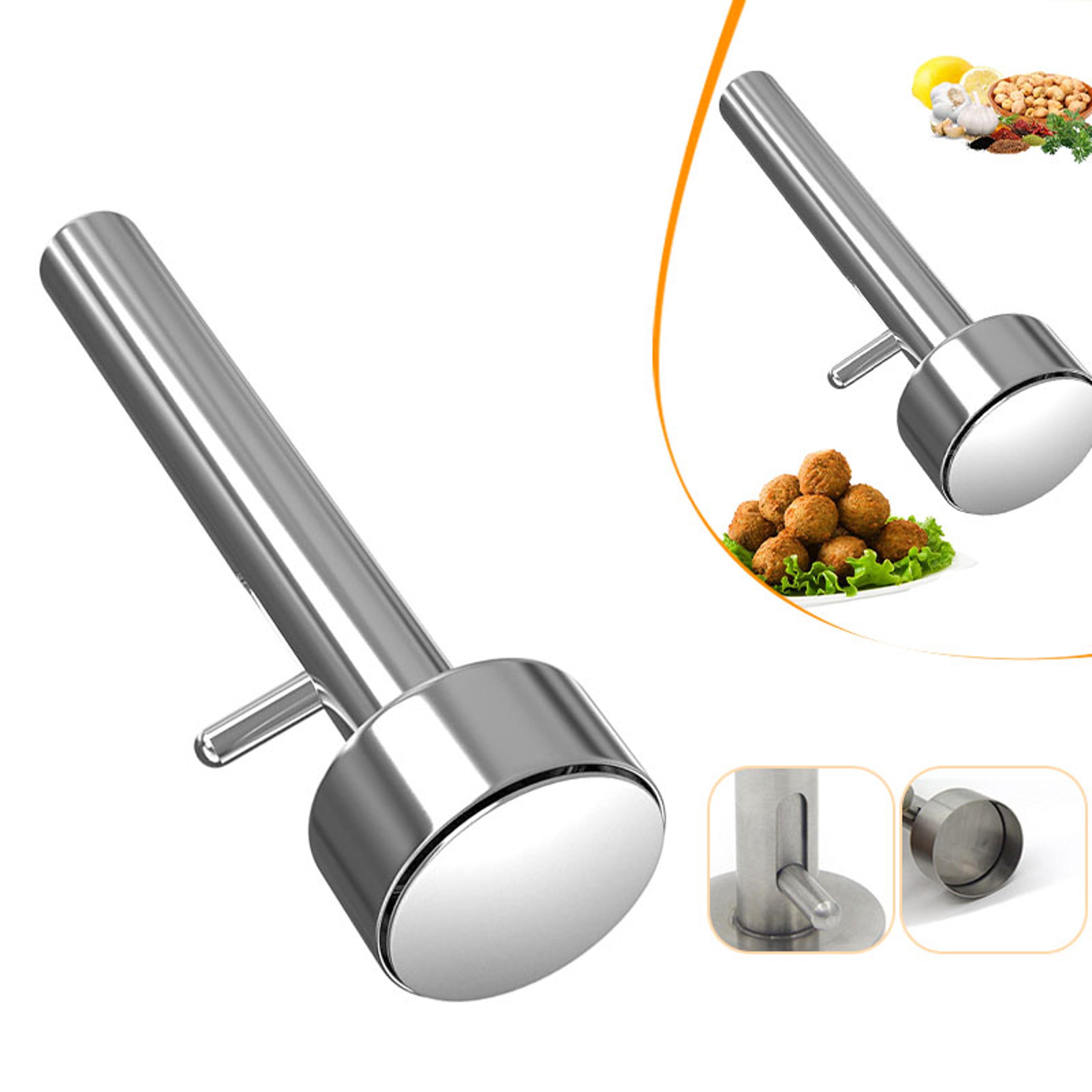 Stainless Steel Falafel Maker Scoop And Meatball Shaping Tool 1