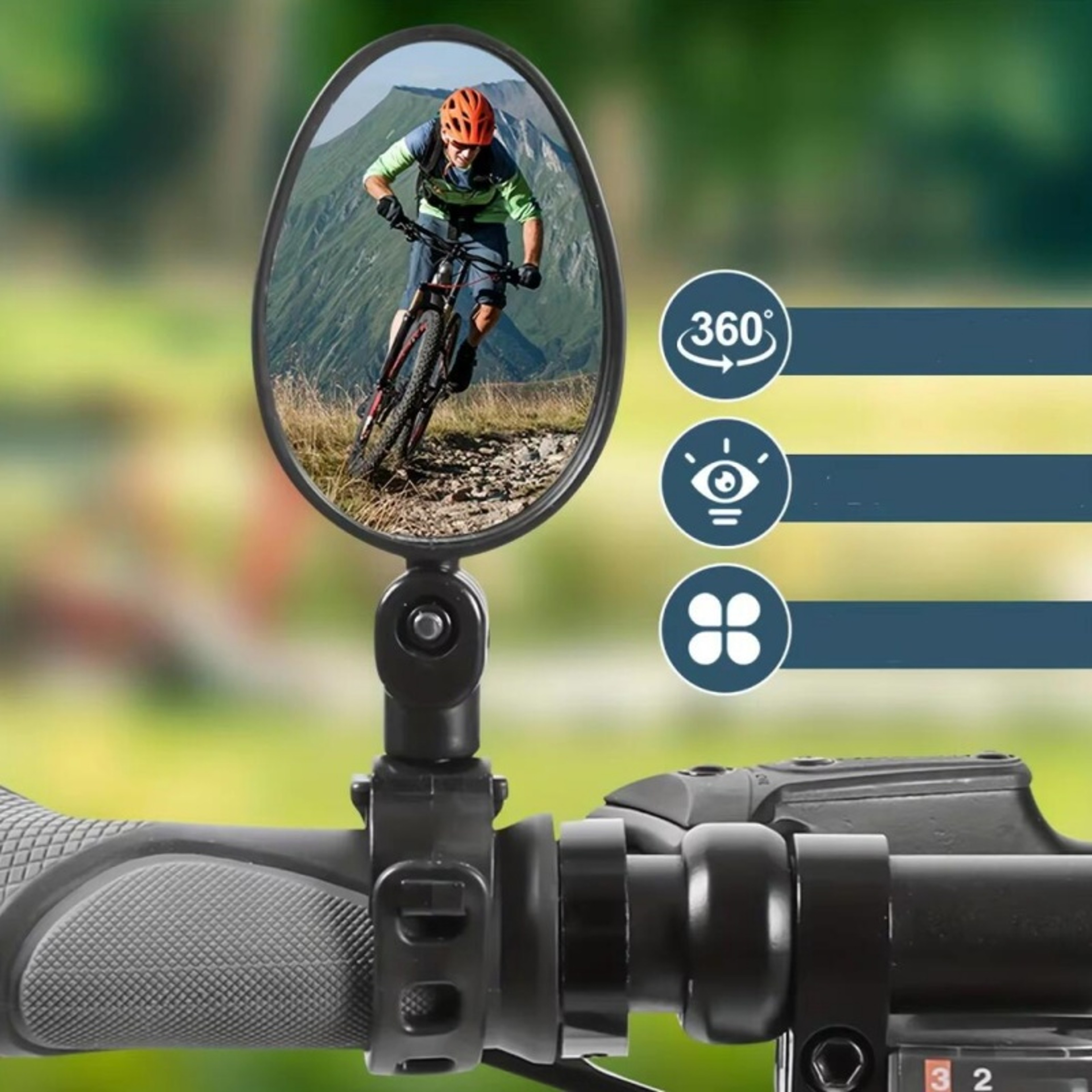 Adjustable Bike Mirror Wide View Bicycle Rear View Handlebar Mirror 1